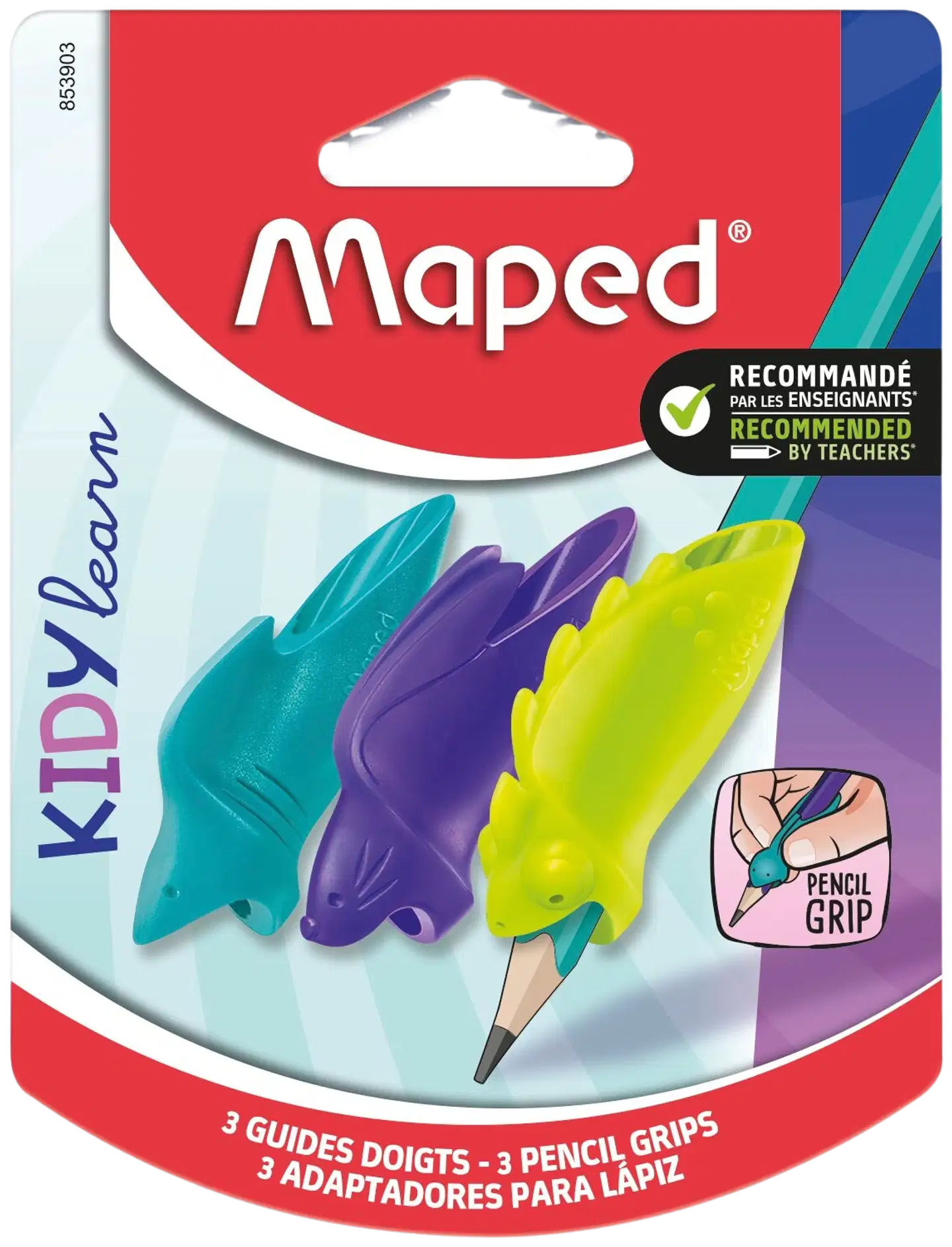 Maped kynägrippi eläimet Kidy 3kpl korttipakattu - 1