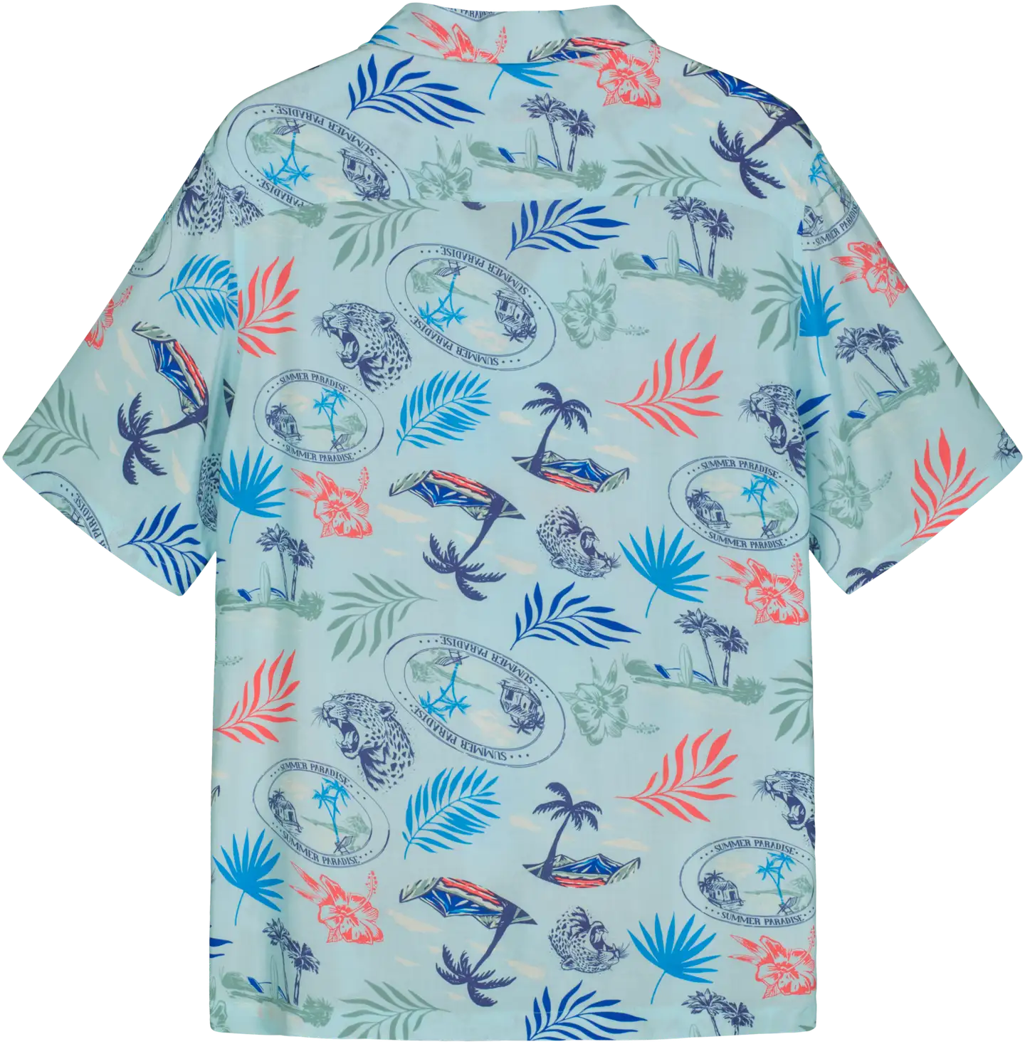 WKLY. miesten lyhythihainen Hawaii-paita 194W152509 - Light Blue - 2