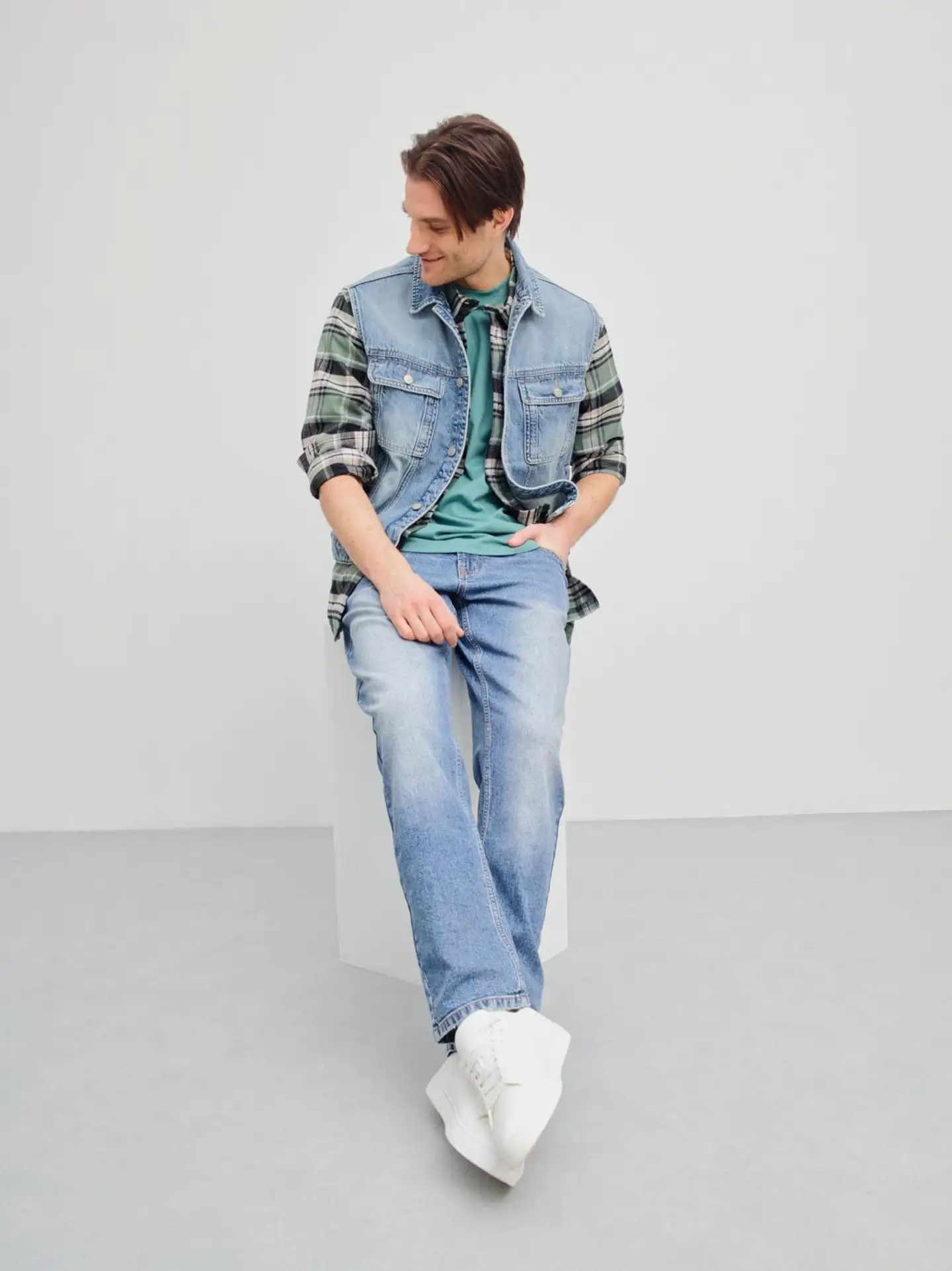 WKLY. miesten flanellipaita 194W482506 - Green check - 3