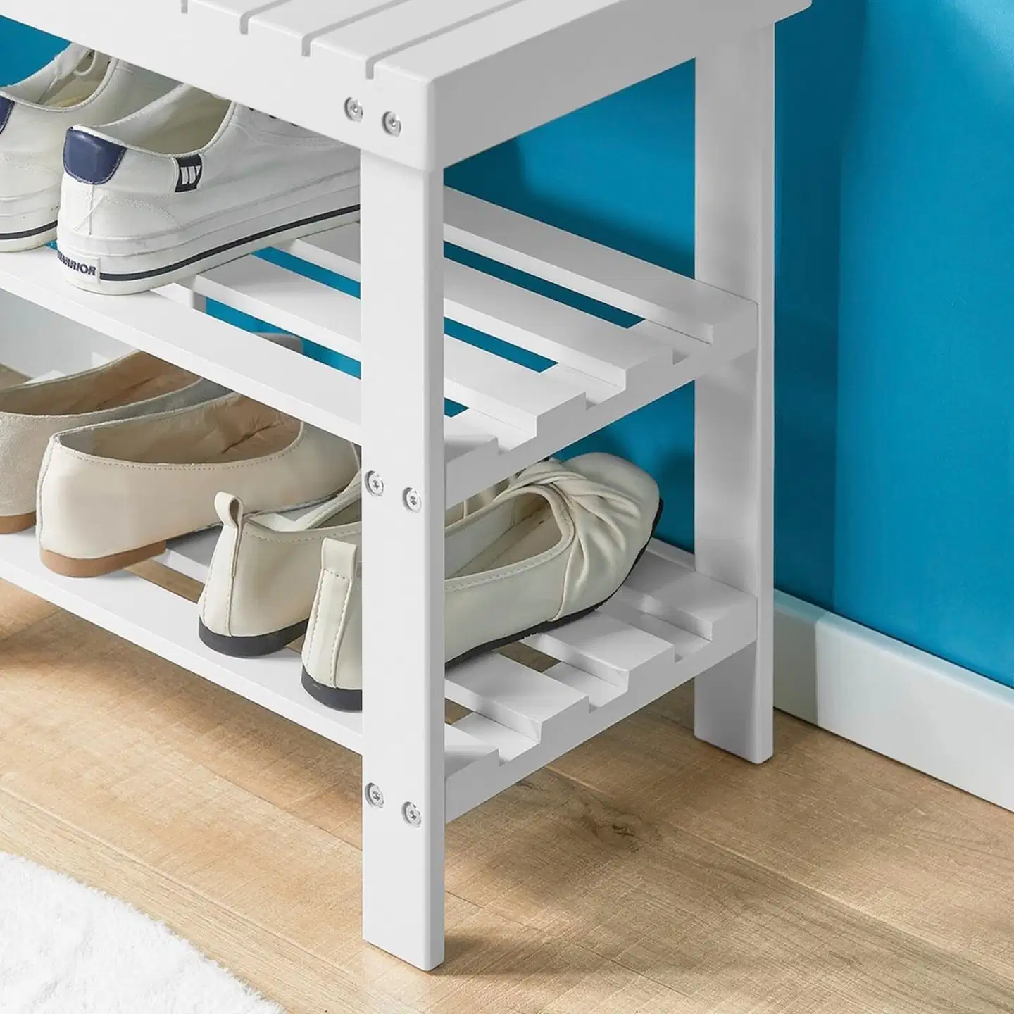 SoBuy kenkäpöytä valkoinen FSR02-K-W - 4
