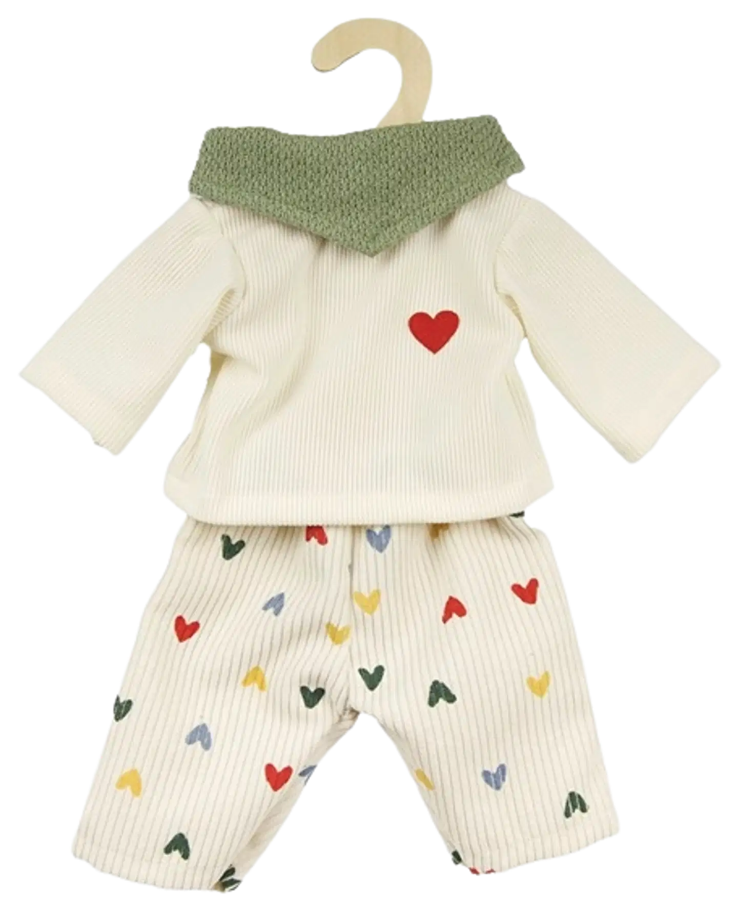 Nuken sydänkuvioinen asustesetti, 35-45 cm nukelle - 1