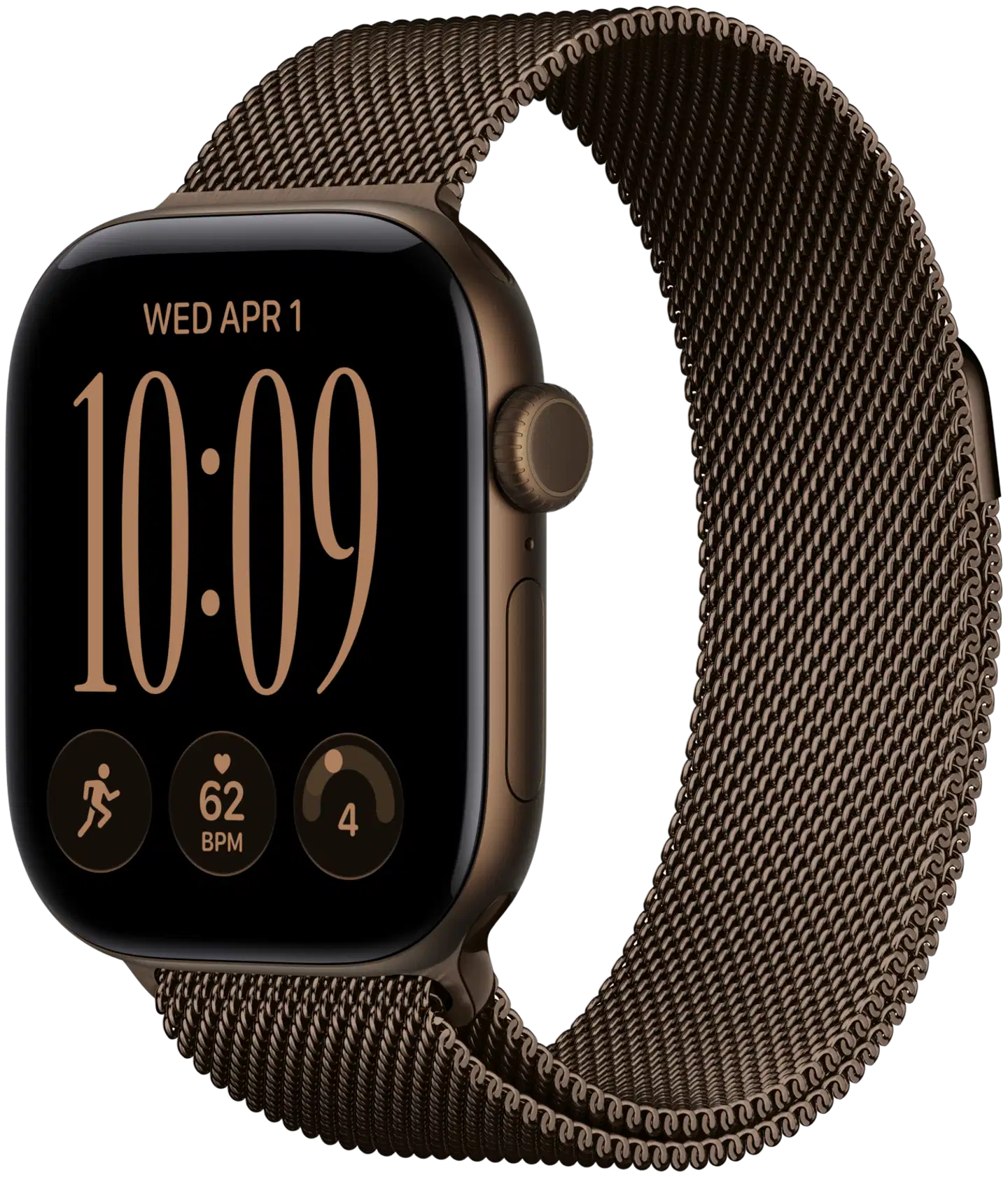 Apple Watch Series 12 GPS + Cellular 46 mm:n tummanpronssinen alumiinikuori ja tummanpronssinen milanolaisranneke - M/L - MKDG4QN/A - 2