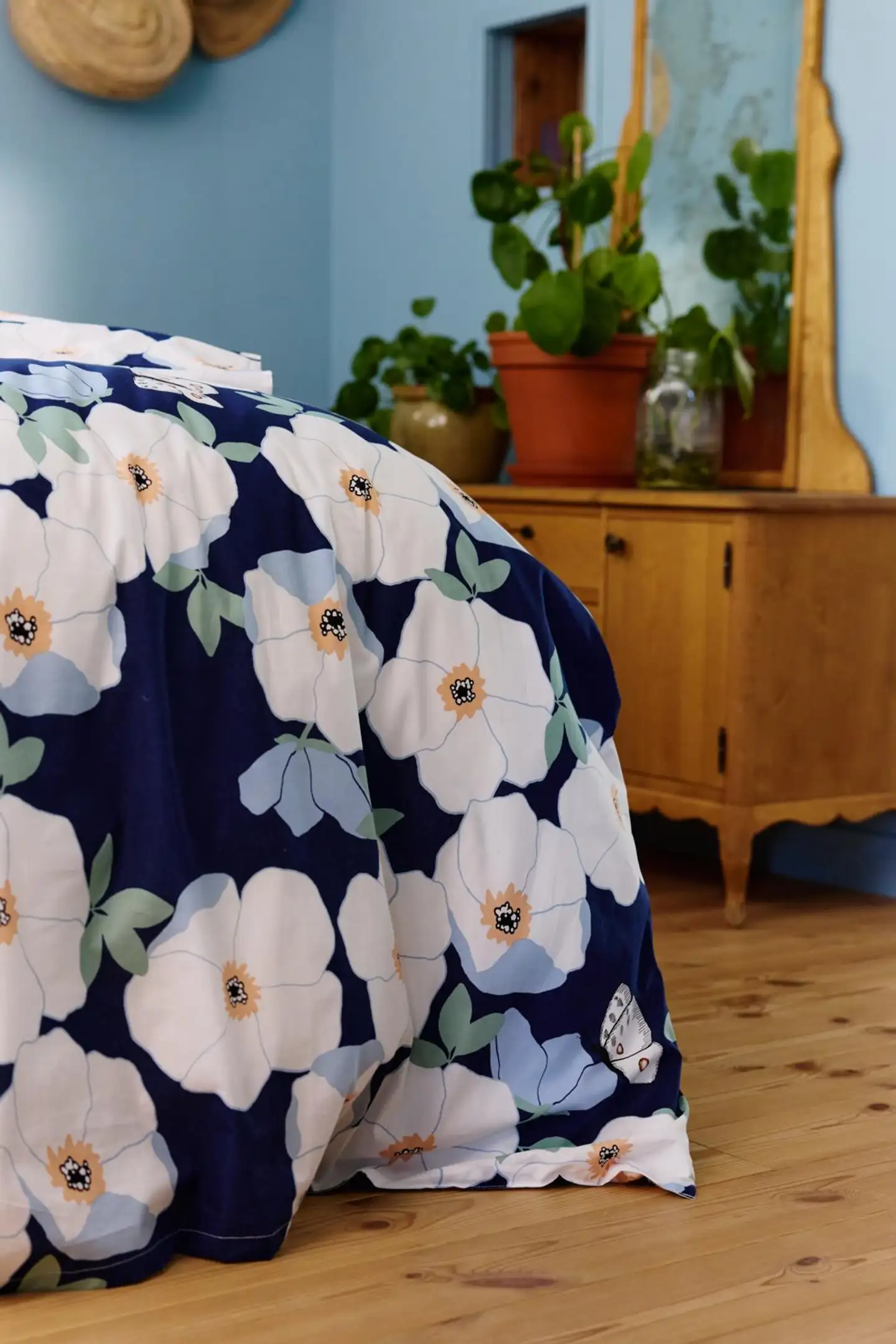 Finlayson pussilakanasetti Ruusa 150x210+50x60 t.sininen/salvia - 7