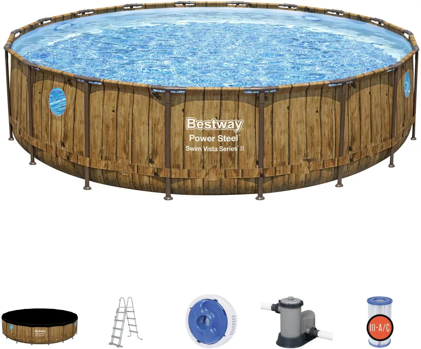 Power Steel Vista Round uima-allassetti, 549 x 122 cm - 2