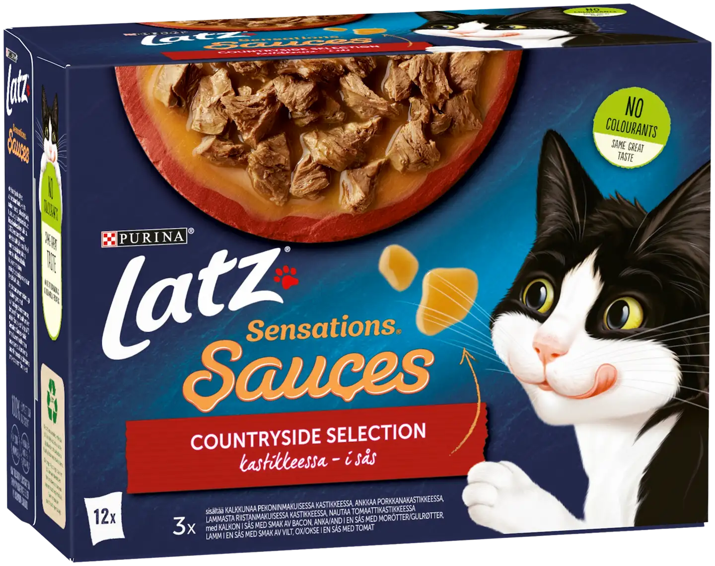 Latz Sensations Sauces 12x85g Countryside lajitelma kastikkeessa 4 varianttia kissanruoka