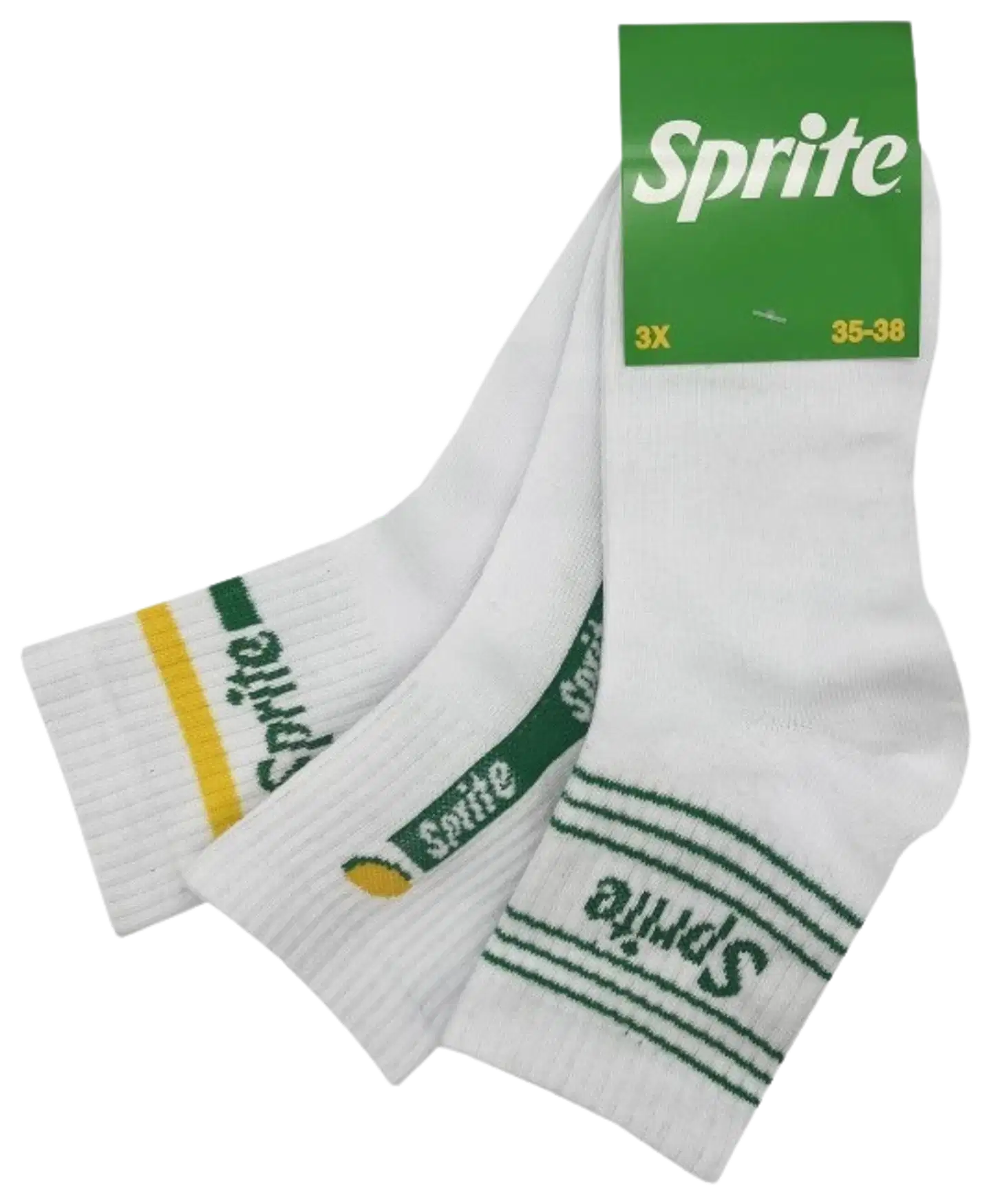 Sprite naisten quartersukat 3P - VALKOINEN