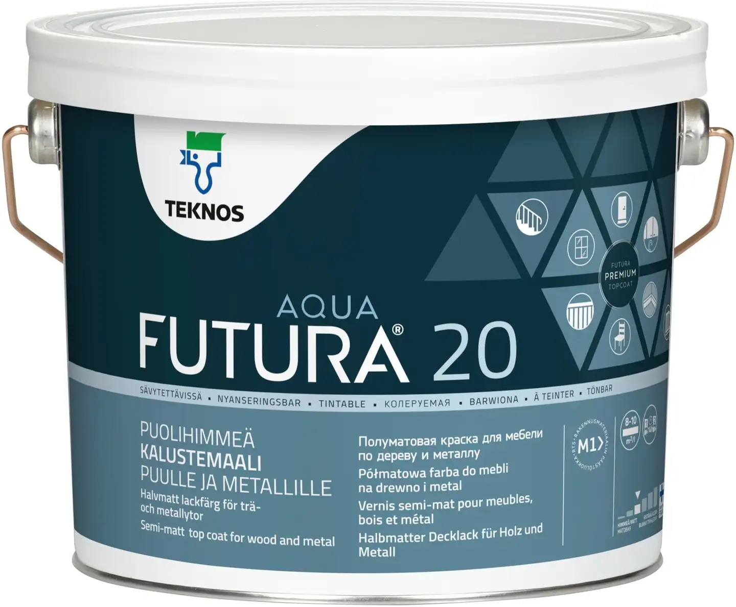 Teknos kalustemaali Futura Aqua 20 2,7 l PM3 sävytettävä puolihimmeä