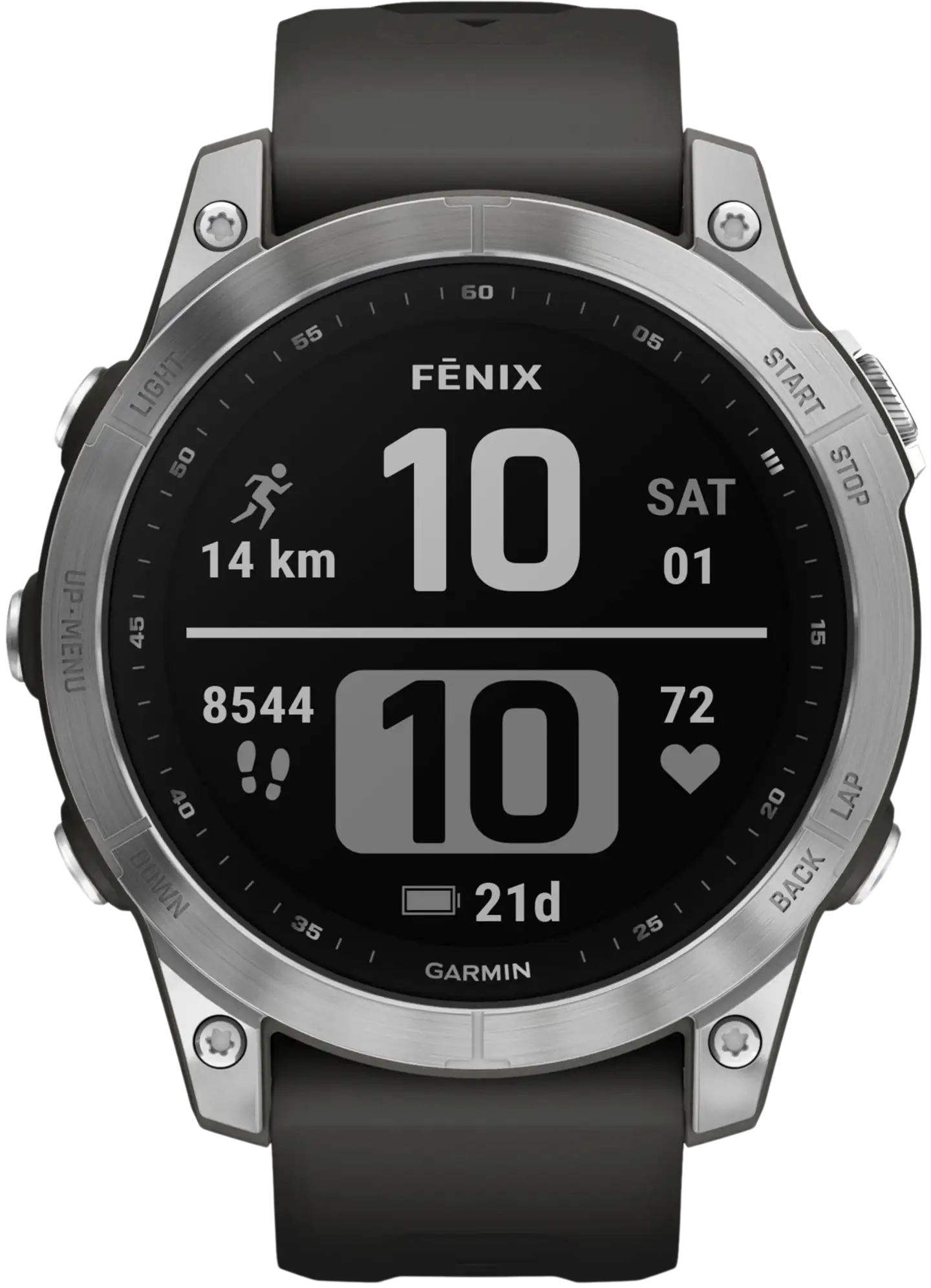 Garmin Fenix 7 hopea/grafiitinharmaa multisport GPS kello - 1