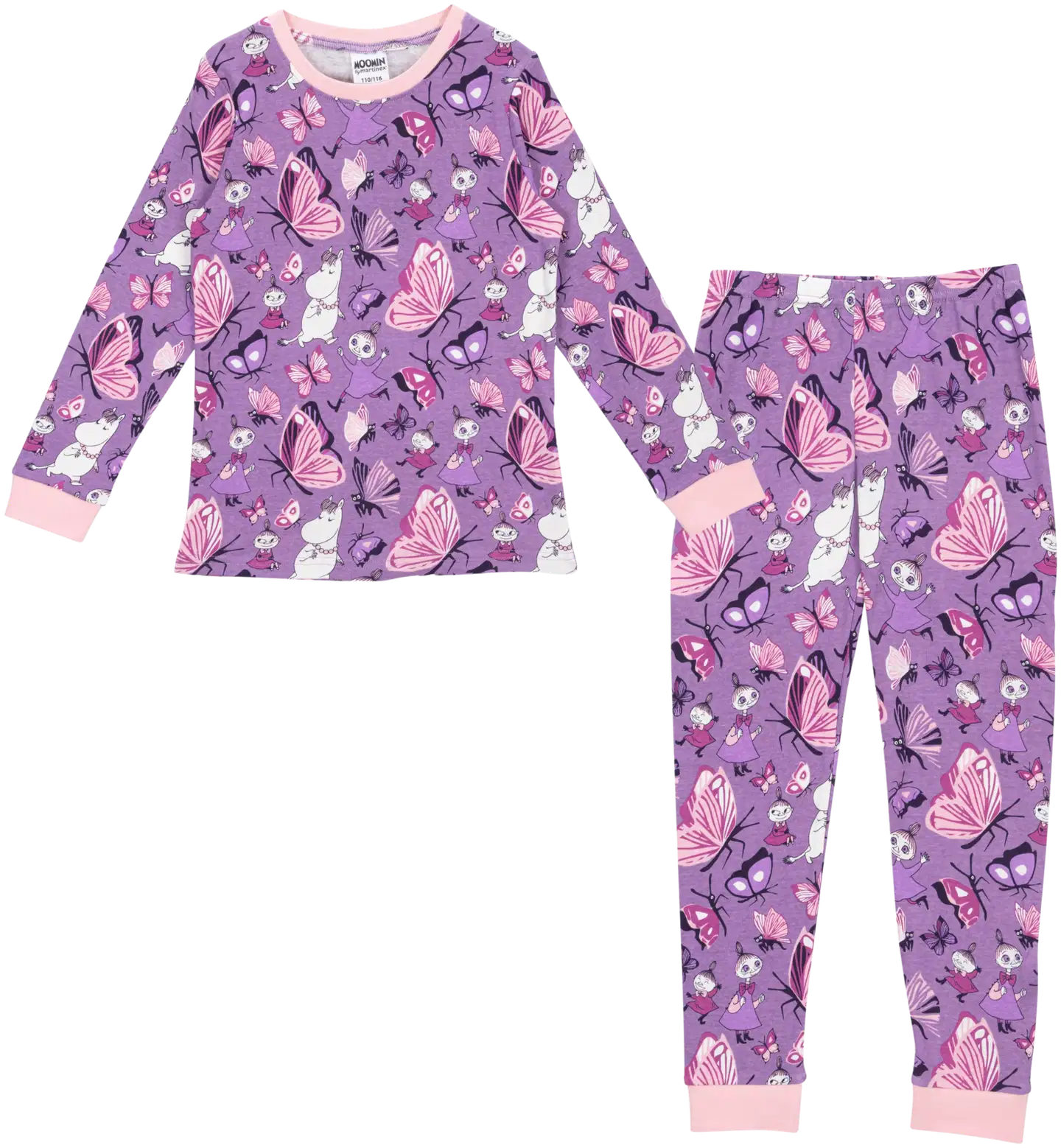 Muumi lasten pyjama Perhospuisto 592935 - liila - 1