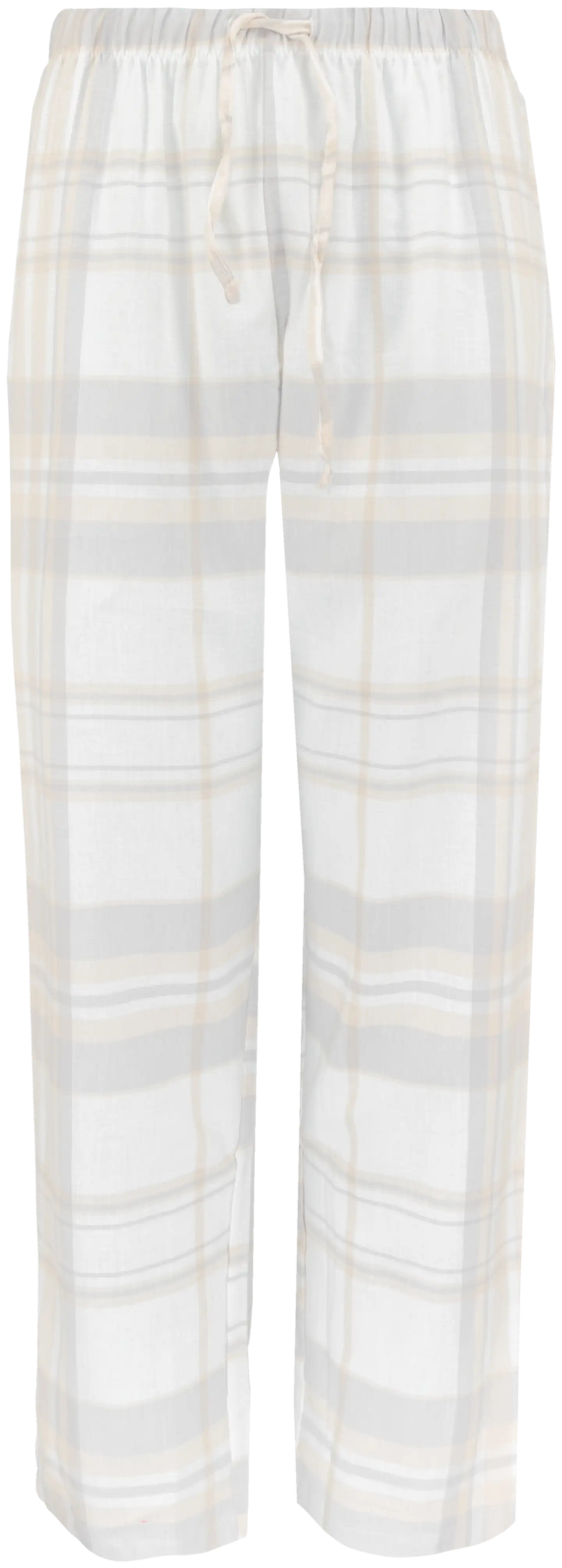 TEX naisten flanellihousut I997296 - Off white - 1