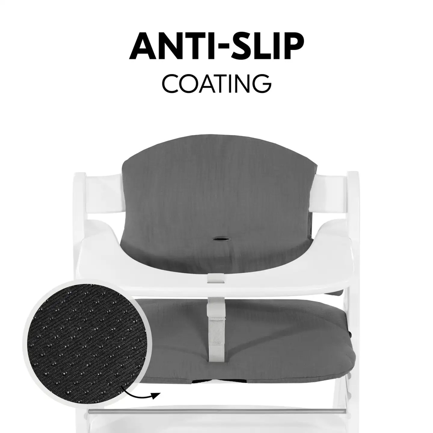 Hauck pehmustesetti syöttötuoliin Highchair Pad tummanharmaa - 10