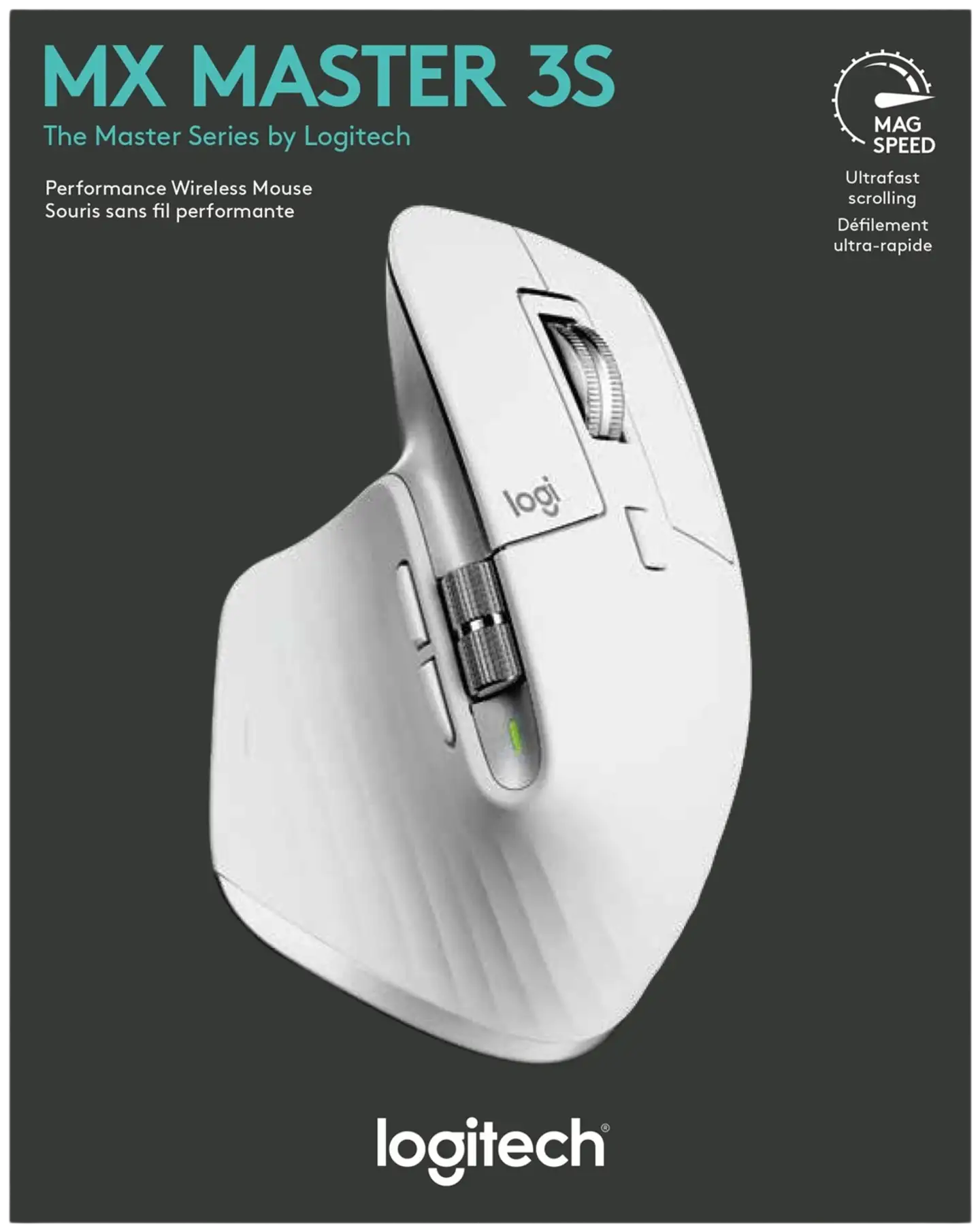 LOGITECH MX Master 3S Performance Wireless Mouse - PALE GREY - 6