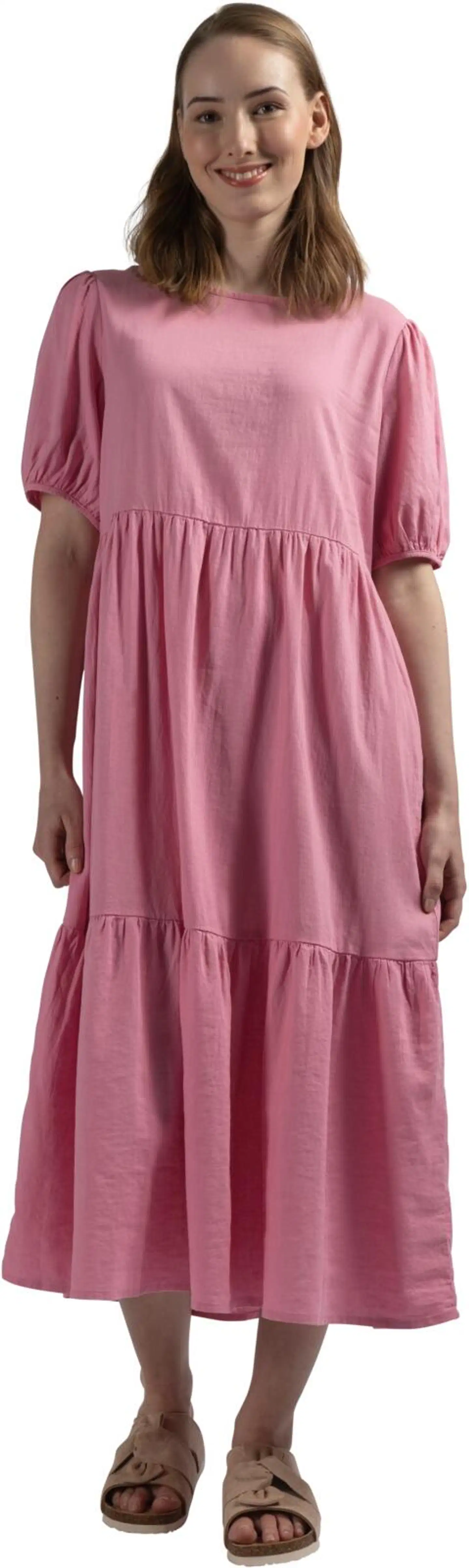 London Fog naisten pellavasekoitemekko 218L261703 - Cashmere rose - 6