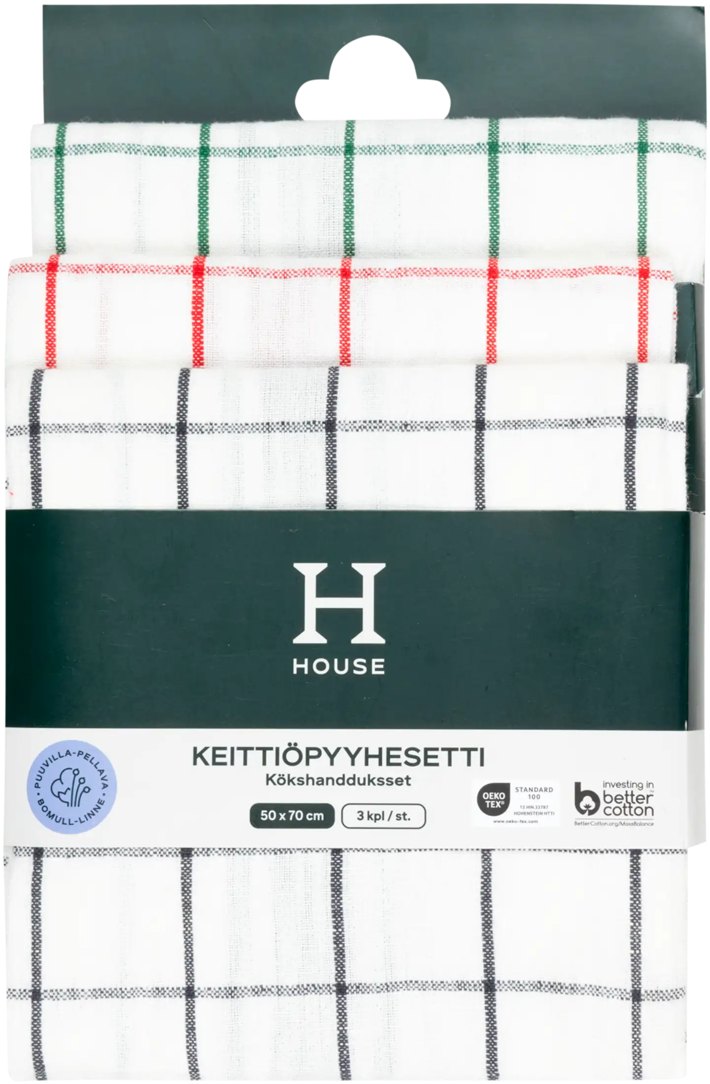 House keittiöpyyhe Classic pellavasekoite 3 kpl - 2