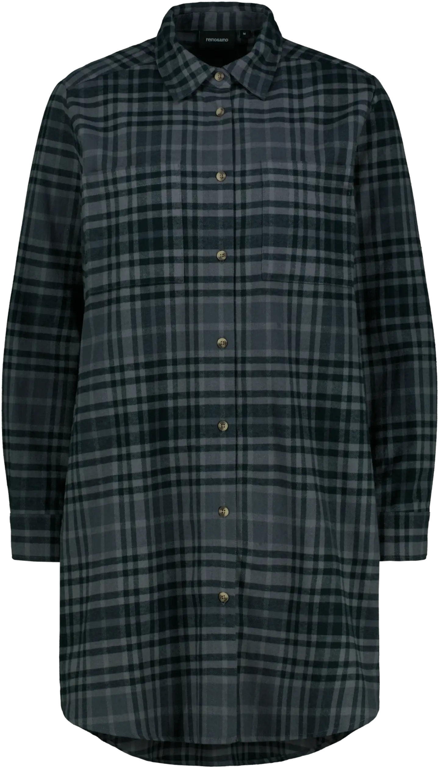 Reino&Aino naisten flanellitunika - grey check - 1