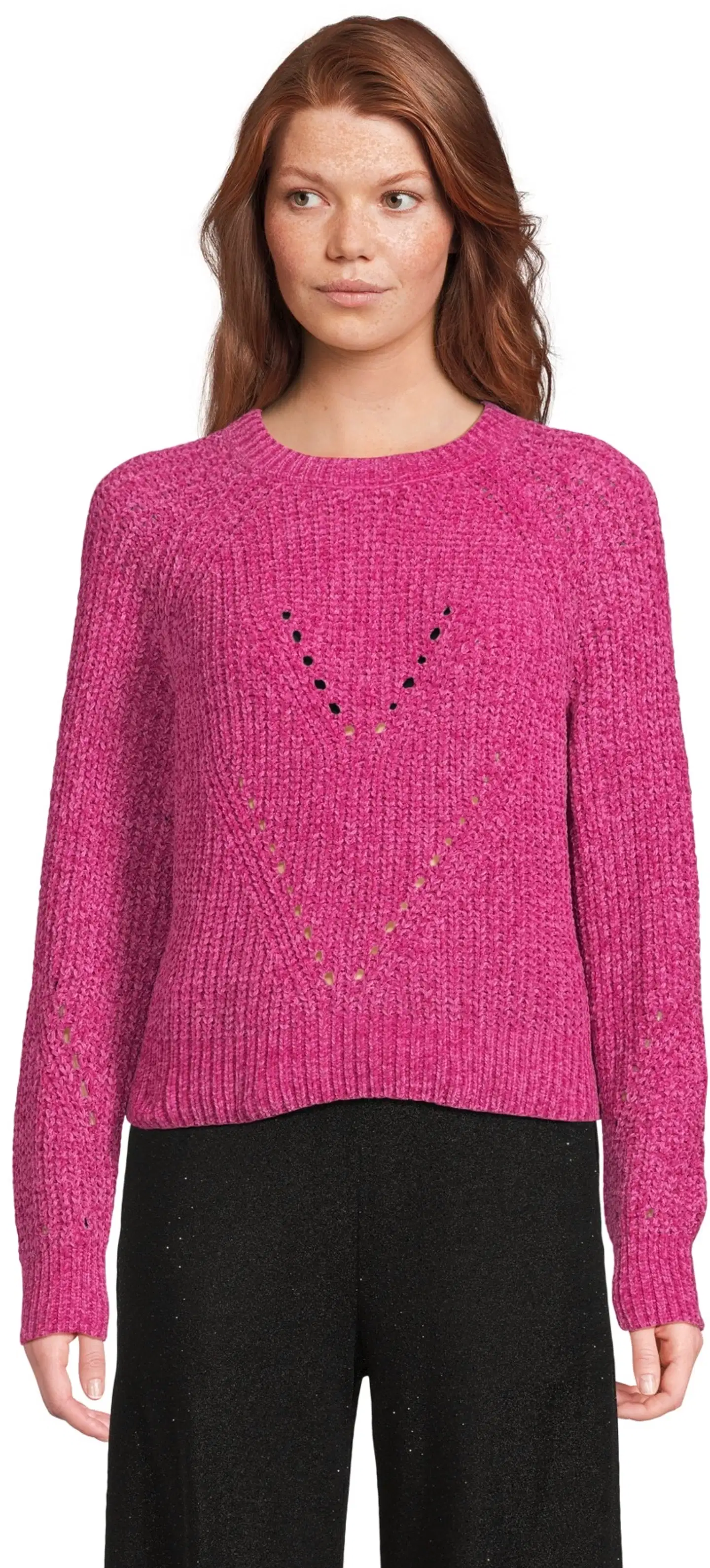 WKLY. naisten neulepusero chenille 213W280253 - Cashmere Rose - 1