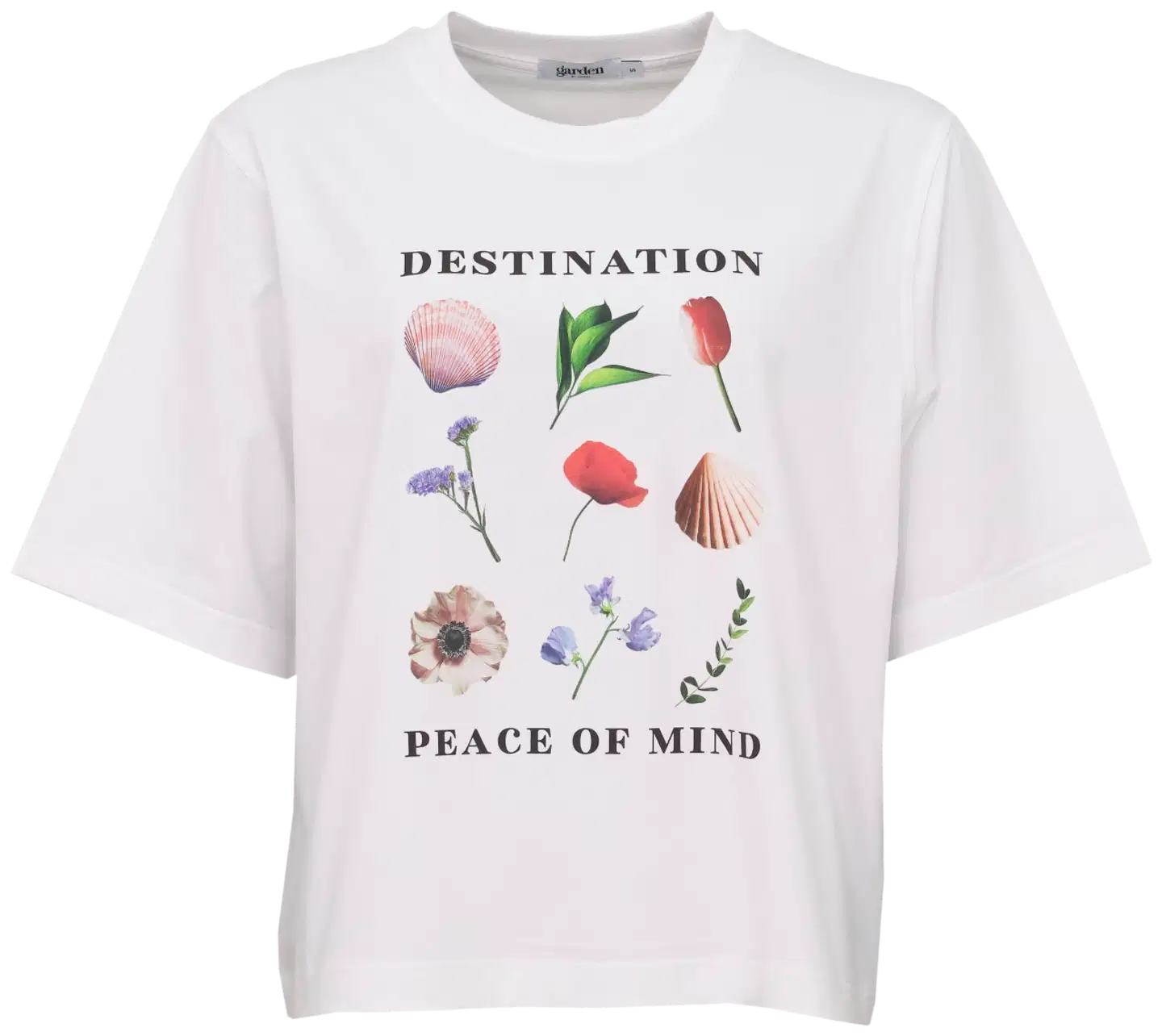 Garden by Uhana naisten  Daisy Boxy T-paita, etu printillä peace of mind - Peace of Mind - 1