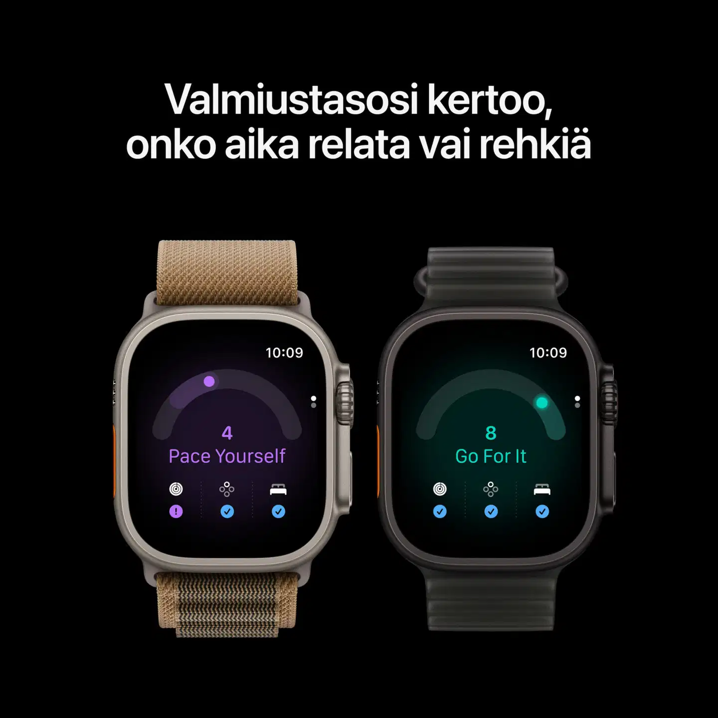Apple Watch Ultra 4 GPS + Cellular 49 mm:n musta titaanikuori ja viininpunainen Trail Loop -ranneke - S/M - MJC34KS/A - 3