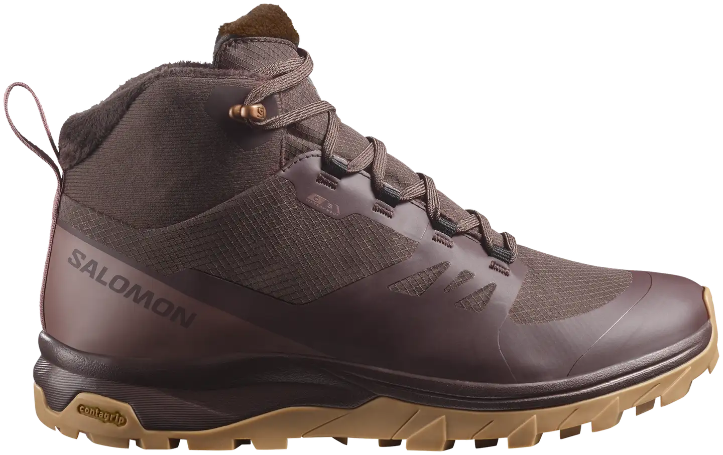 Salomon OUTSNAP CSWP naisten ulkoilujalkine - Black Coffee/Peppercorn/Gum #4 - 1