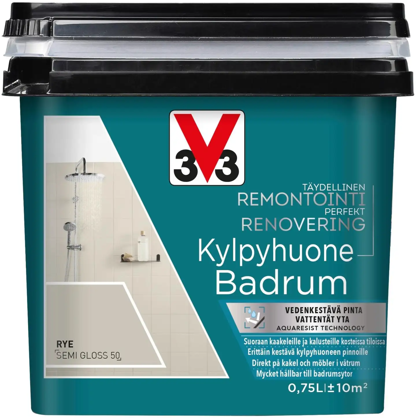 V33 Remontointimaali kylpyhuone 750ml Rye