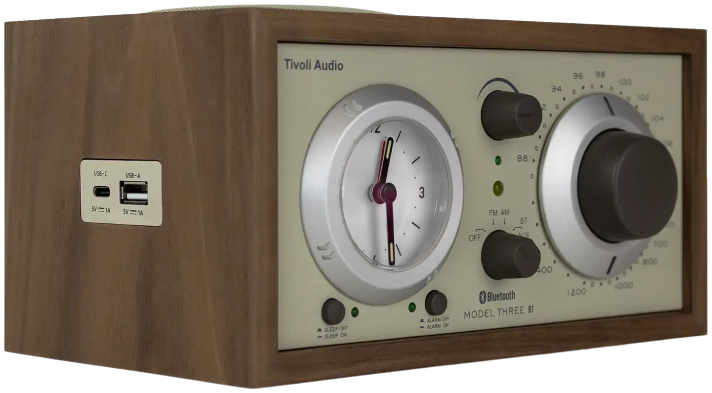Tivoli Audio Bluetooth-kelloradio Model Three BT USB-C pähkinä/beige - 2