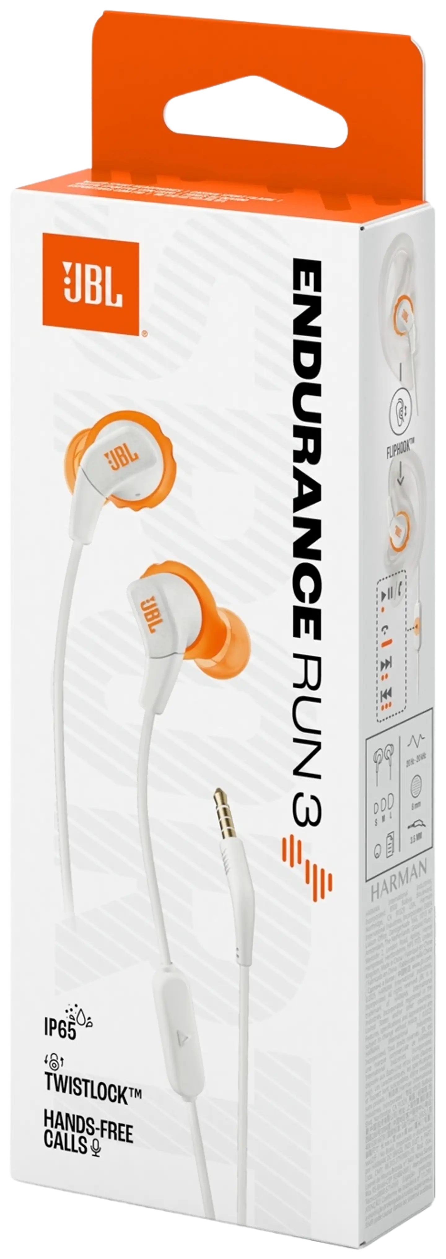 JBL langalliset Sport nappikuulokkeet 3,5mm liitännällä Endurance Run 3 valkoinen - 7