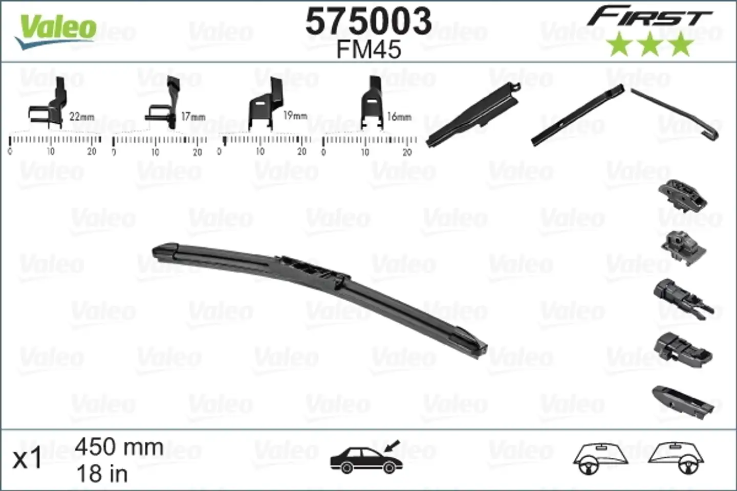 Valeo First yleissulka 450mm