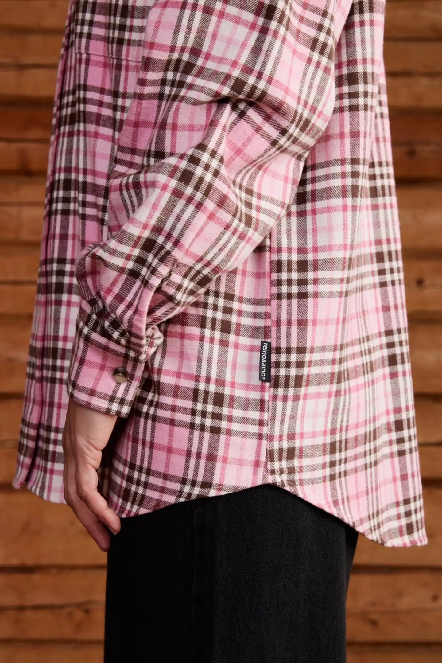 Reino&Aino naisten flanellipaita - pink check - 6
