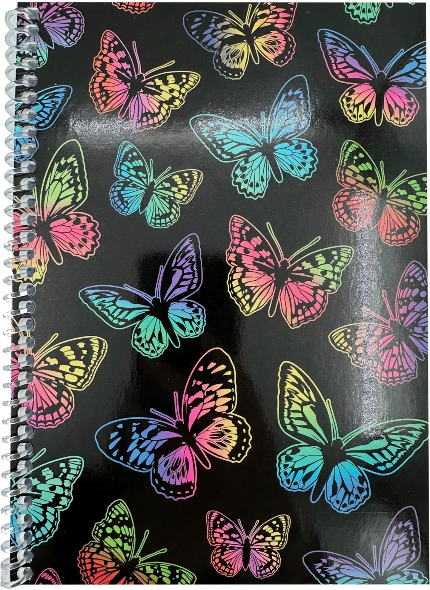 Neon Butterfly A5 kierrevihko, 7x7mm ruuduilla, 80 sivua, 2 eril.lajit.