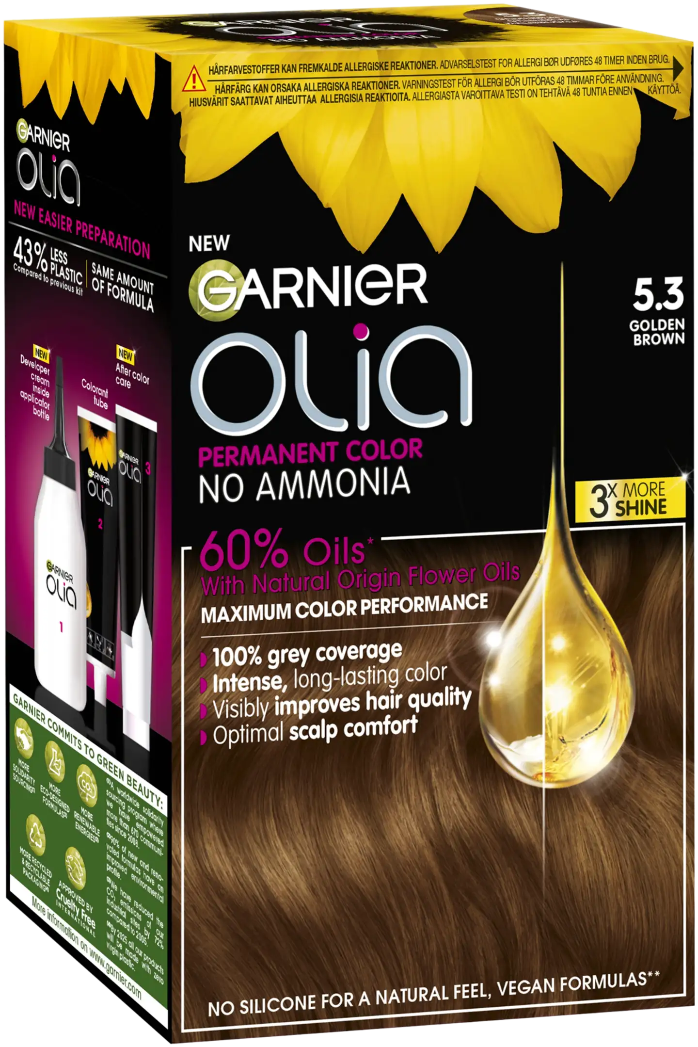 Garnier Olia 5.3 Golden Brown kestoväri 174ml - 2