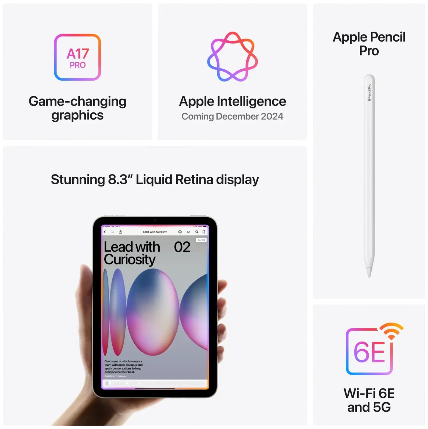 Apple iPad Mini (2024) WiFi + Cellular 256GB Violetti - 8