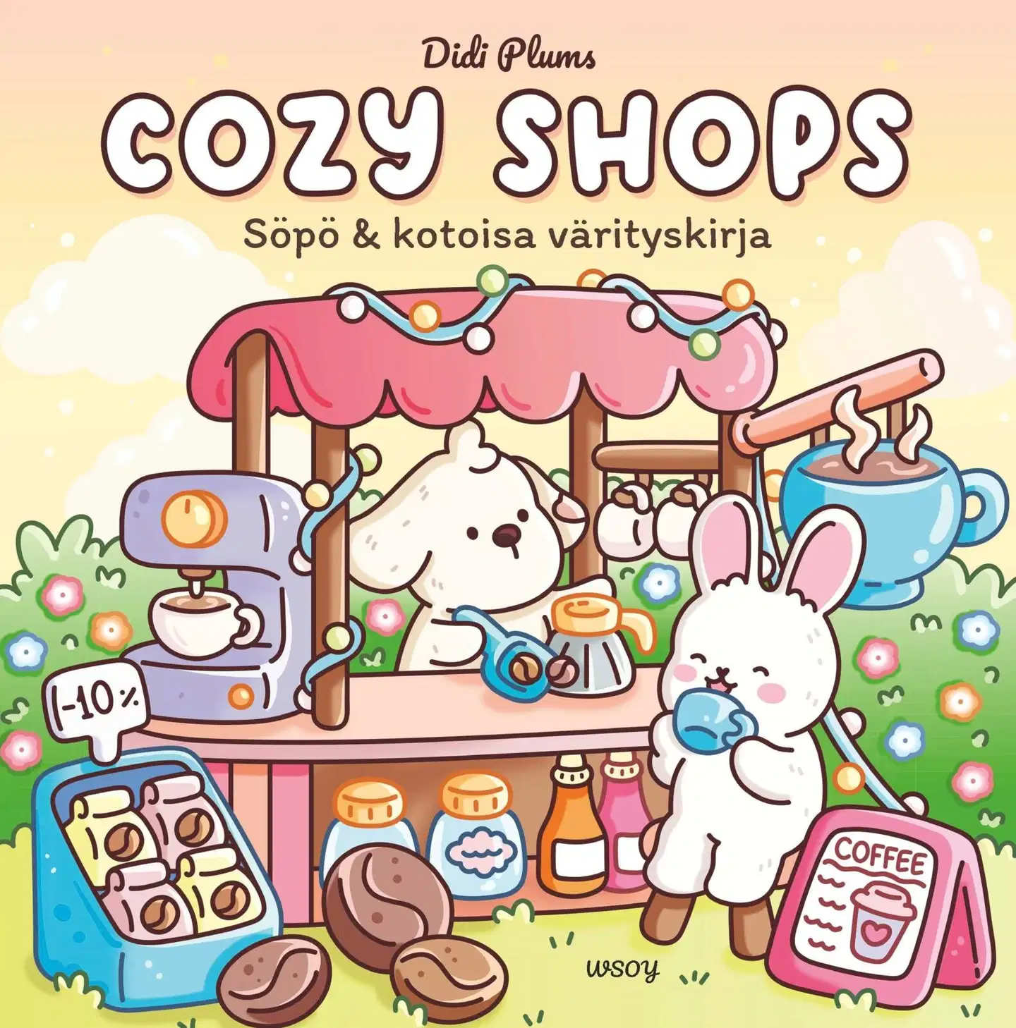 Plums, Cozy Shops - Söpö ja kotoisa värityskirja