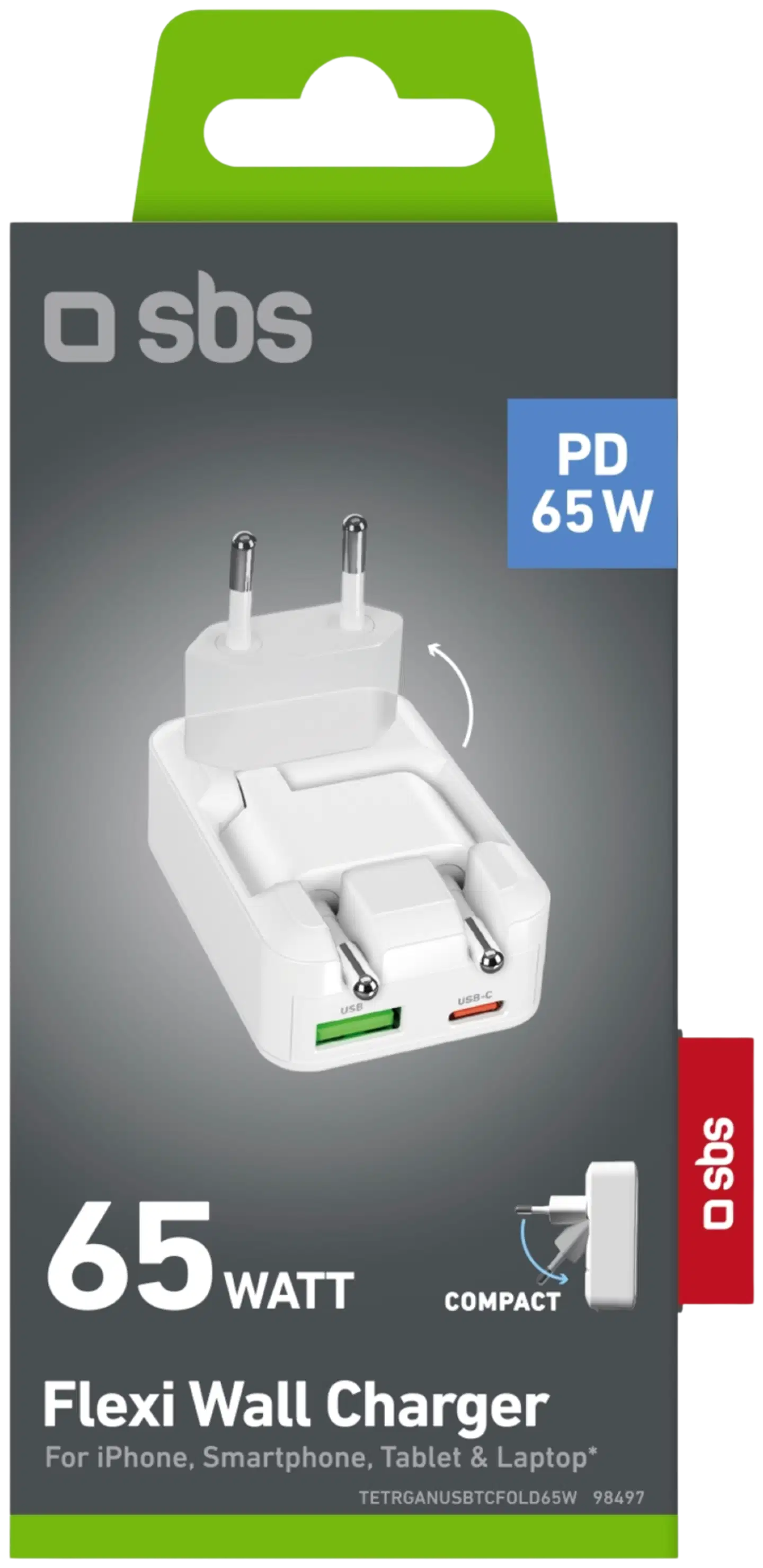 SBS seinälaturi taittuva Gan 65 W - 2