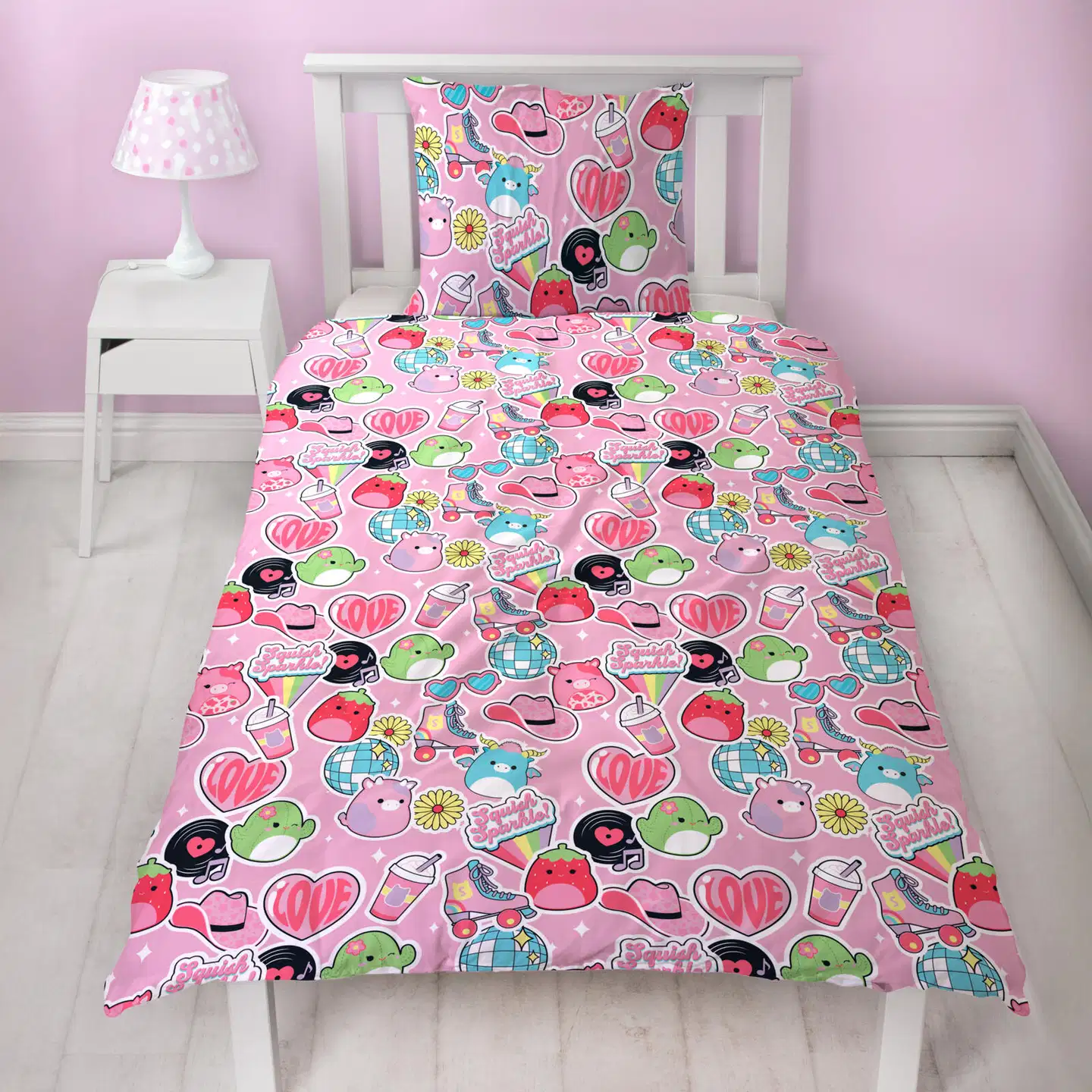 Lasten pussilakanasetti Squishmallows 150x210+50x60 cm - 4