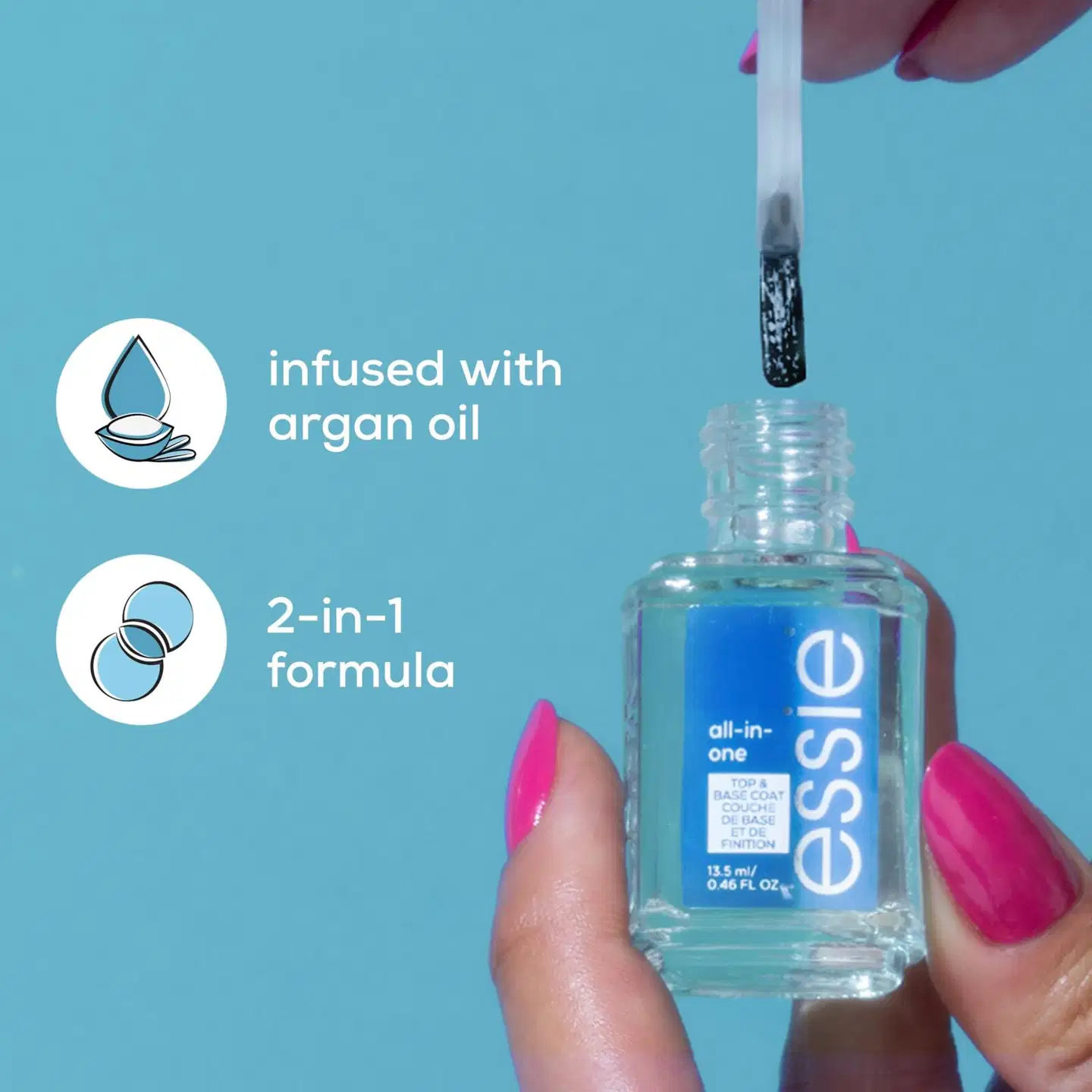 essie all-in-one alus- & päällyslakka 13,5 ml - 2