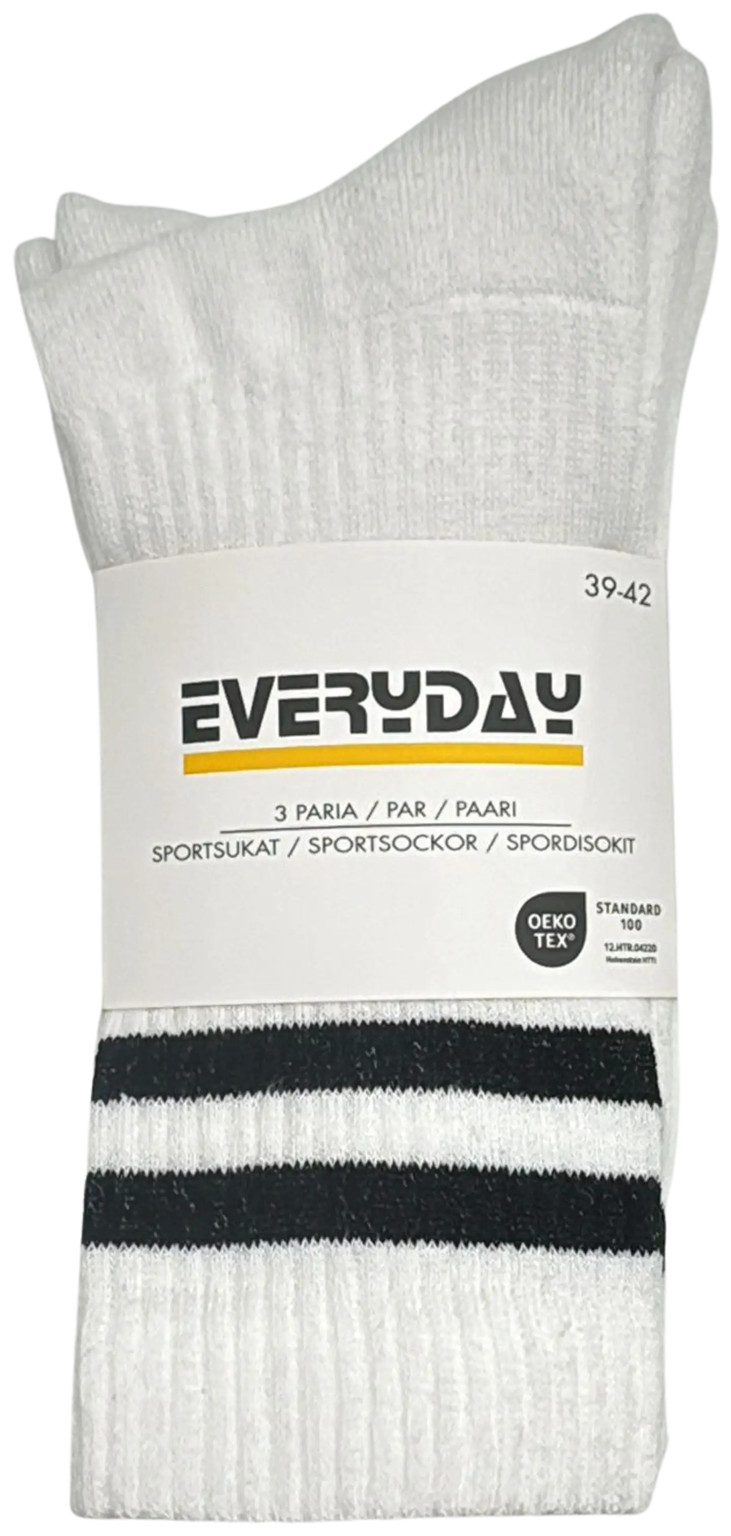 Everyday unisex urheilusukat 3P - WHITE - 1