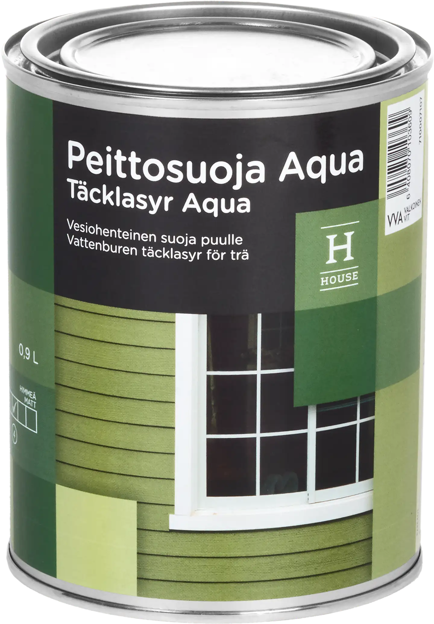 House peittosuoja Aqua 0,9l VVA valkoinen puolihimmeä