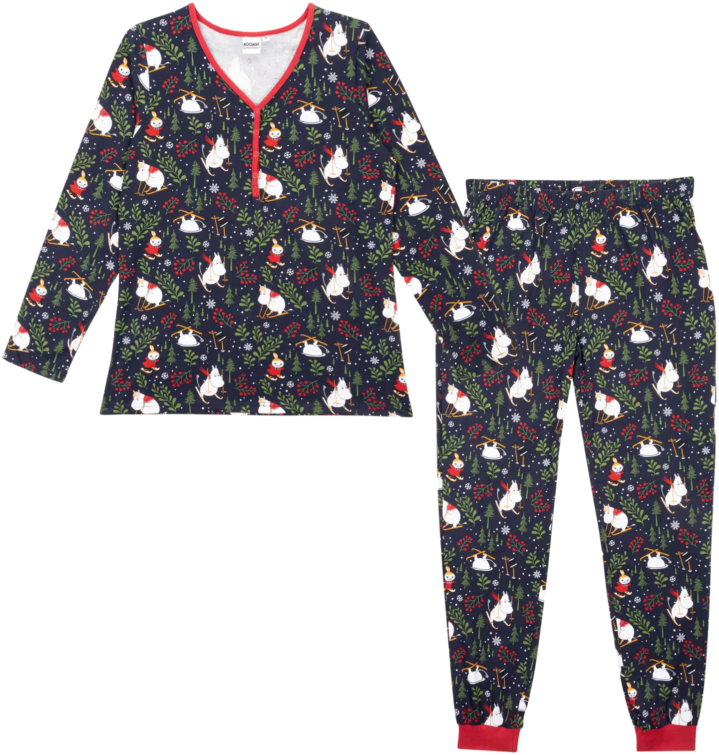 Muumi naisten pyjama Hiihtoretki 593716 - tummansininen - 1
