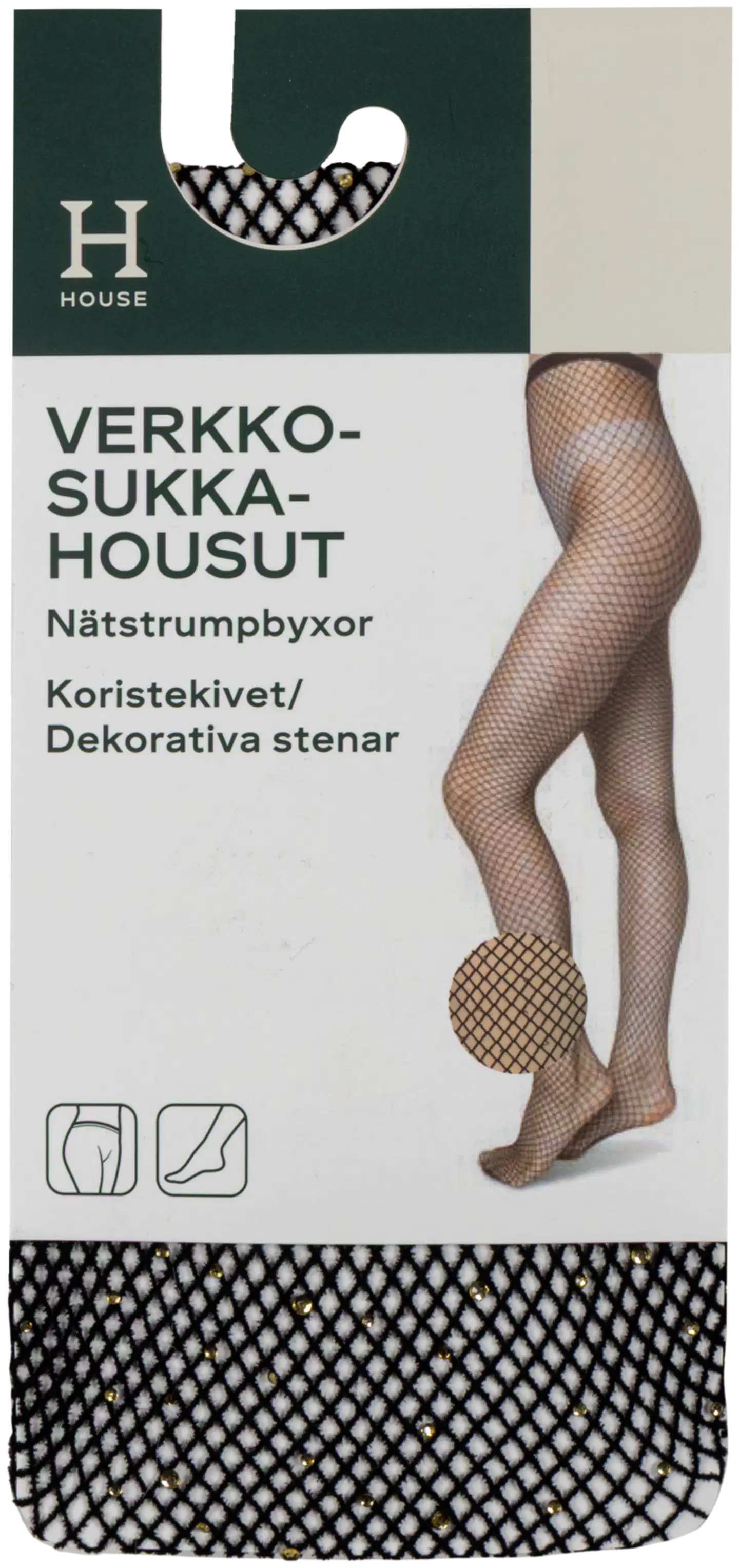 House naisten verkko-kimallesukkahousut DSHH282601 - Black