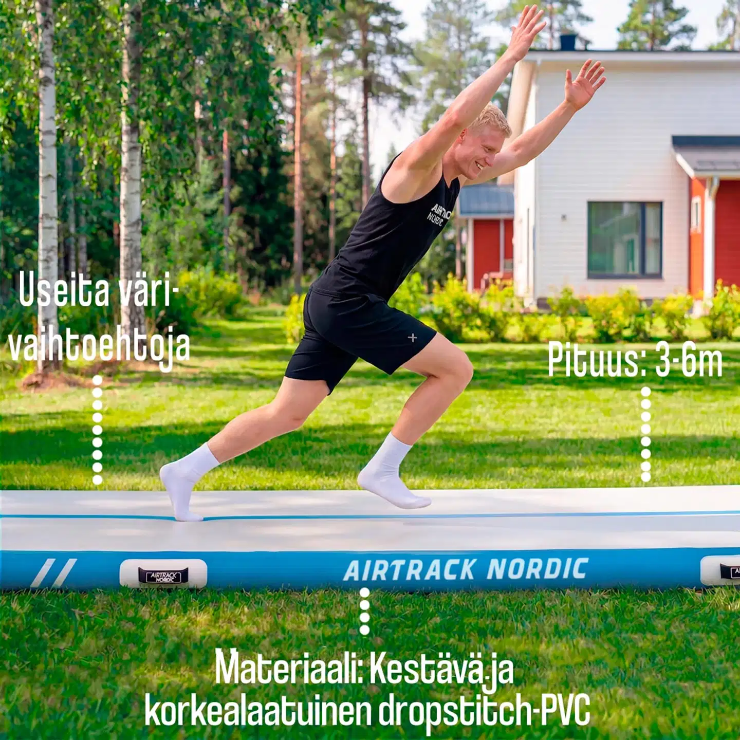 AirTrack Nordic Standard ilmavolttirata - Musta - 4 m - 5