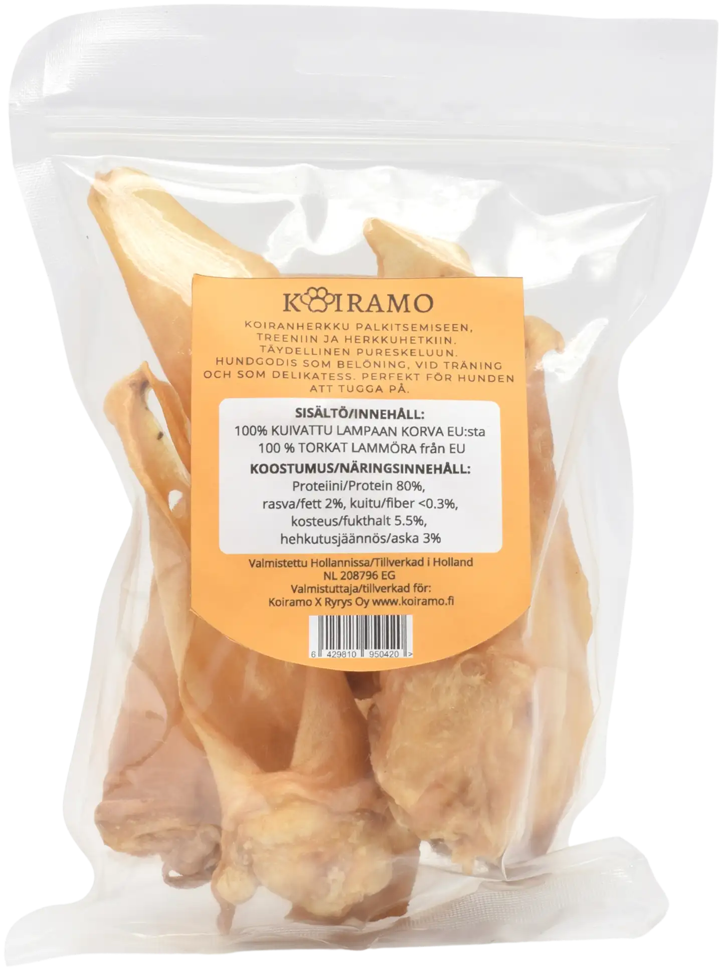 Lampaankorva koiranherkku pureskeluun 100g Koiramo - 2