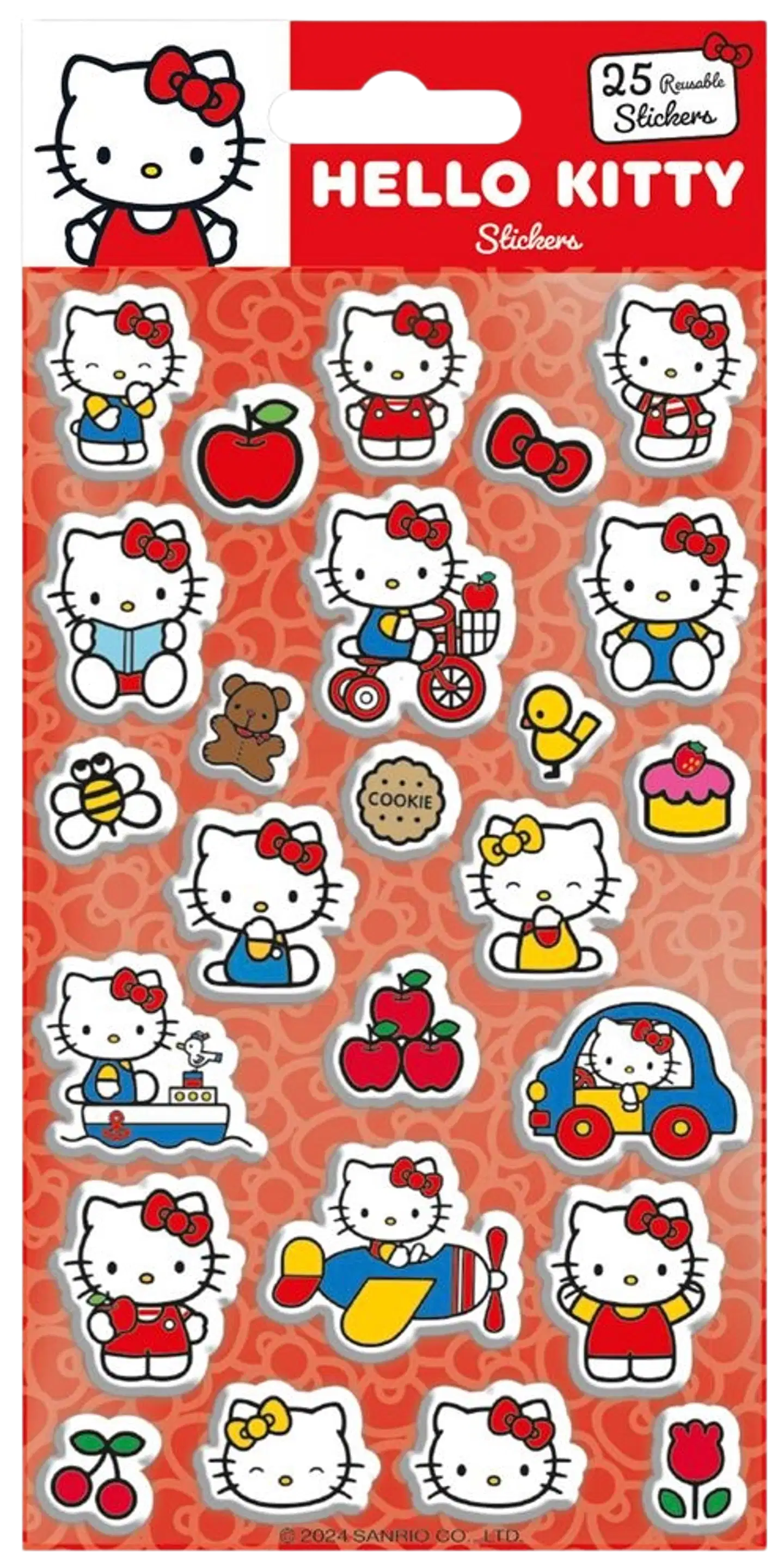 Hello Kitty (Kitty & Mimmy) uudelleen käytettävät tarrat 25kpl