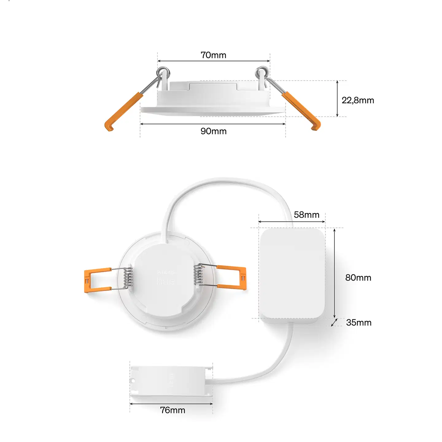 Philips Hue alasvalo 90mm valkoinen - 2