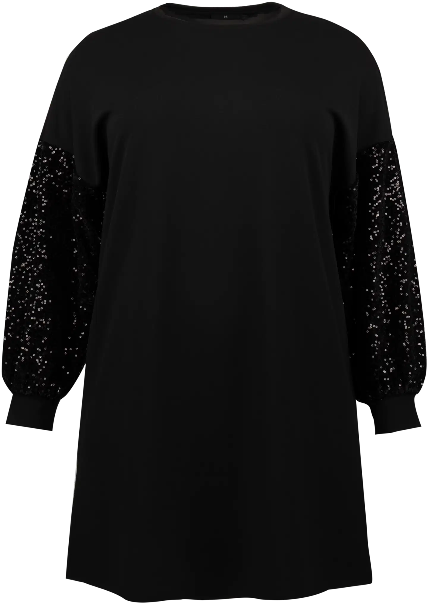 House naisten mekko paljettisomisteisilla hihoilla 218HP40261, D-mitoitus - Black - 2