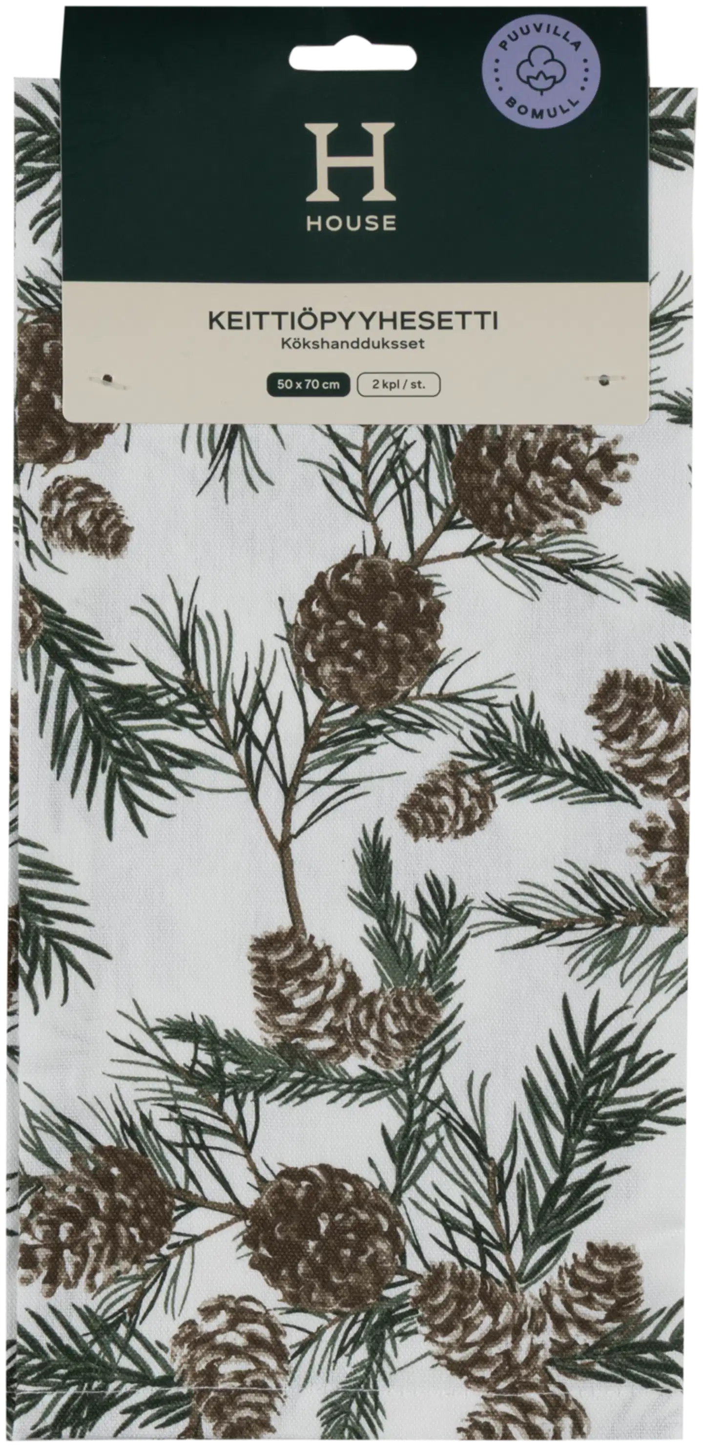 House keittiöpyyhe Pine cone 50 x 70 cm 2 kpl - 1