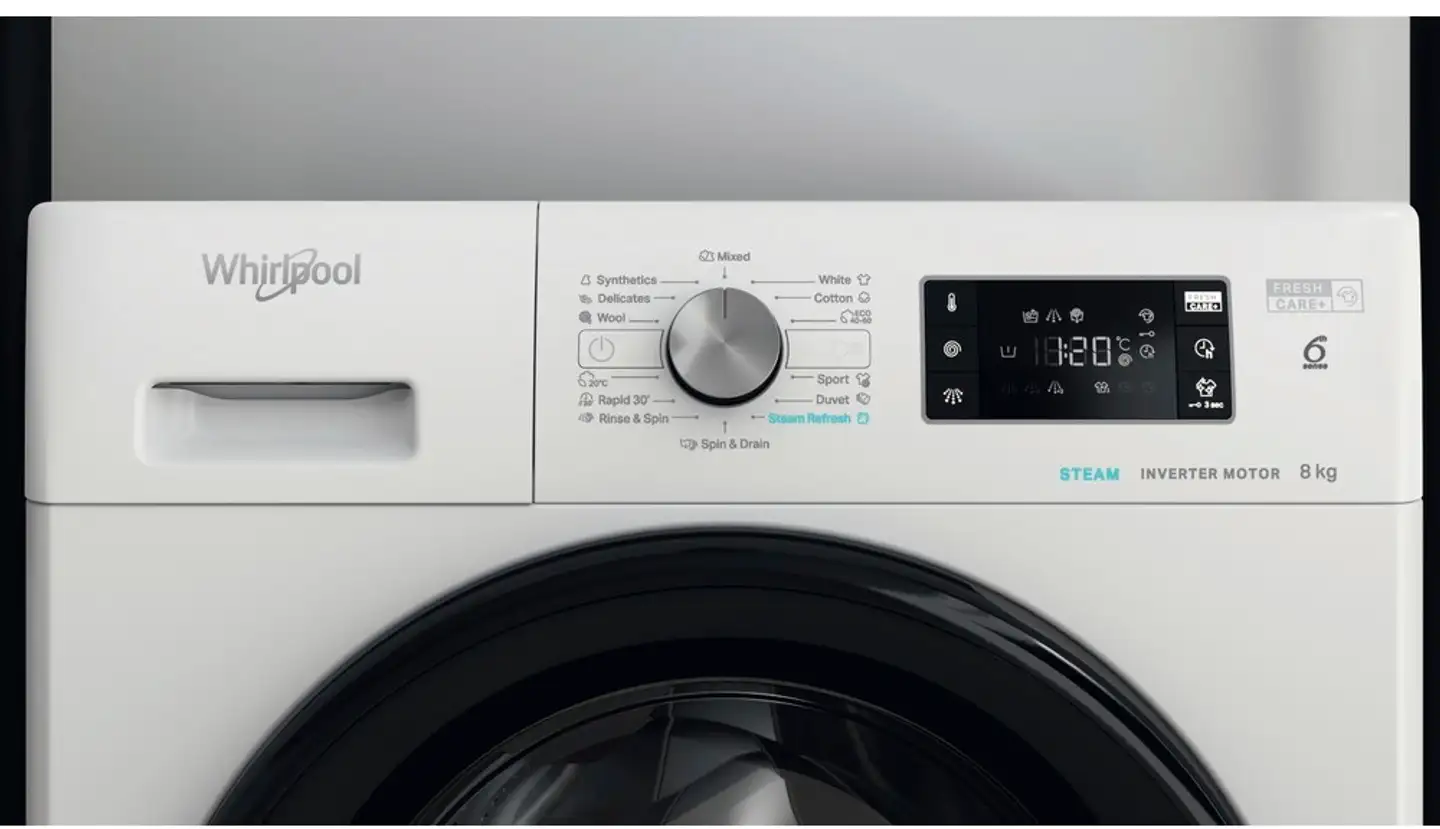 Whirlpool edestä täytettävä pyykinpesukone FFB 8469 BV EE, 60cm, 8kg, valkoinen - 4