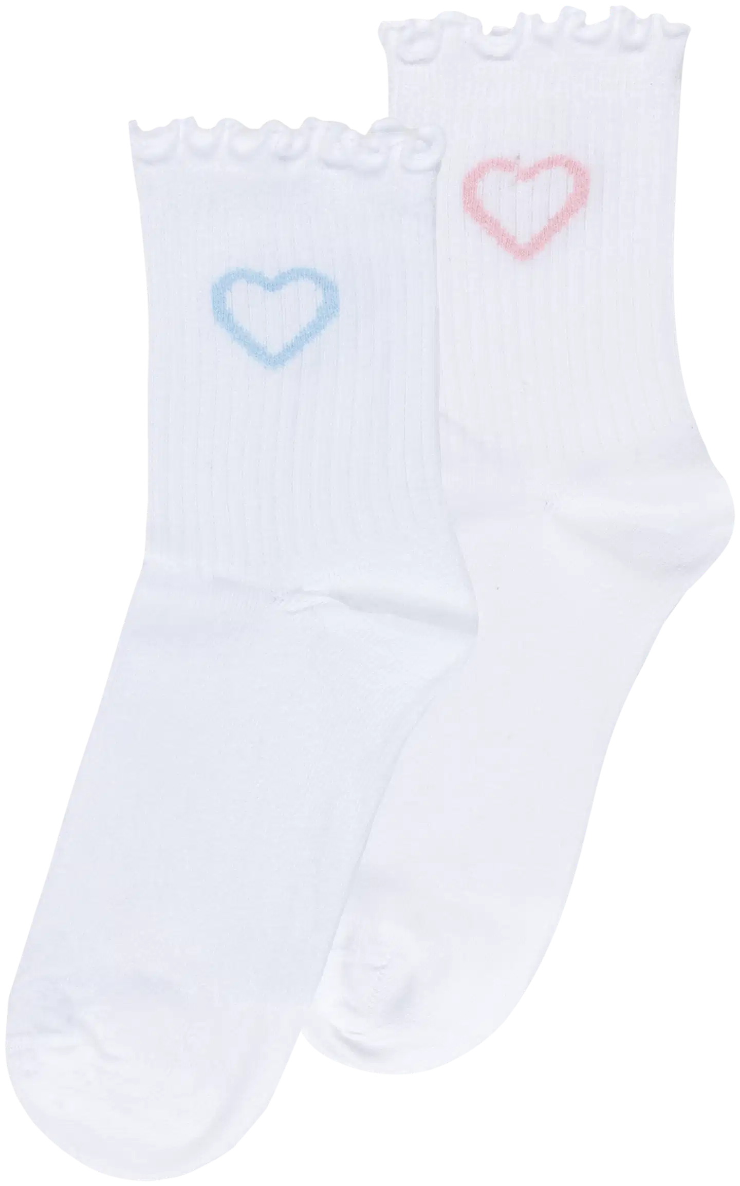 WKLY. naisten quarter-sukat 214W062606 2-pack - White/blue/pink - 1