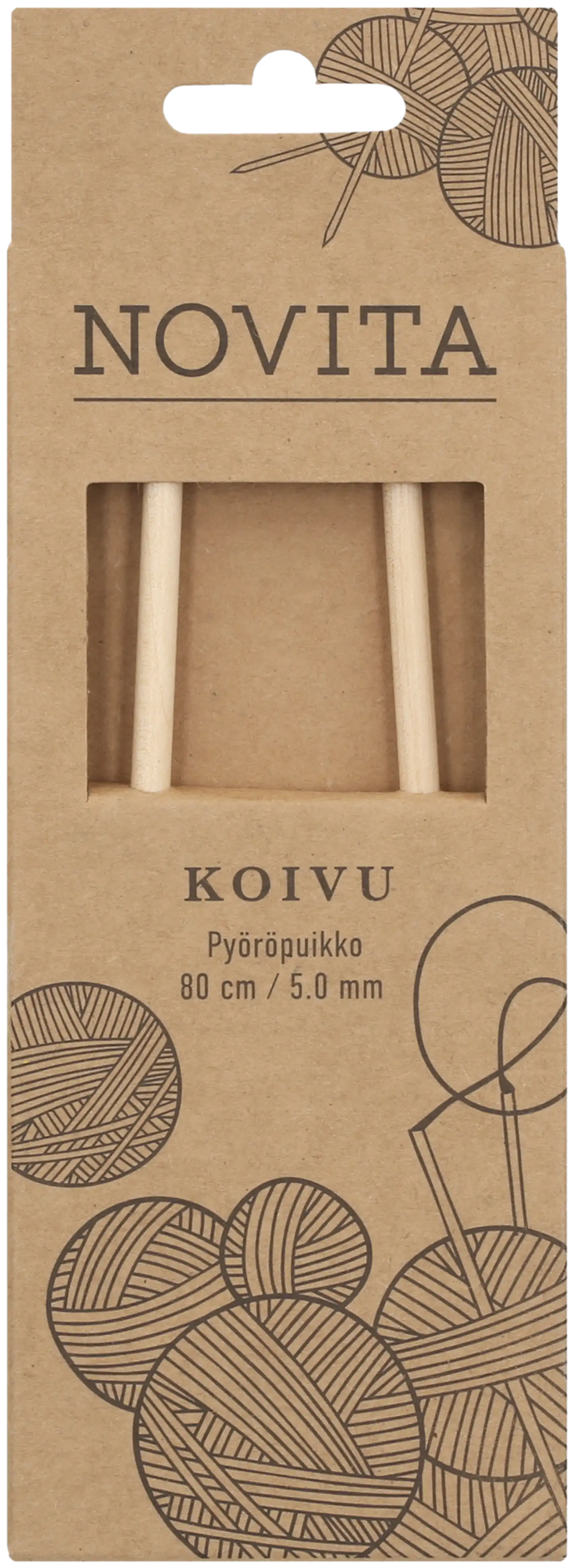 Novita Pyöröpuikko koivu 80cm - 5mm - 1