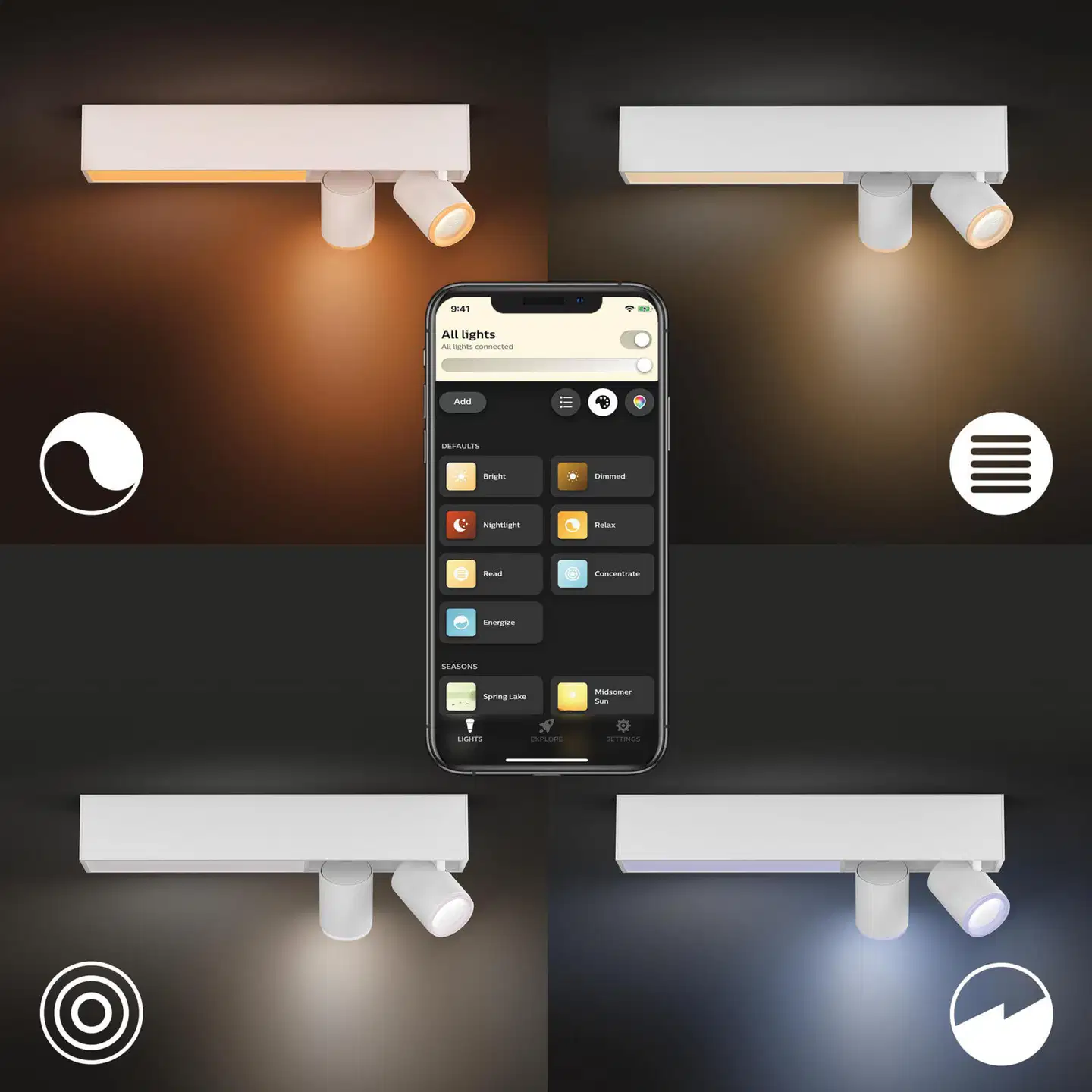Philips Hue Centris -kattovalaisin kahdella kohdevalolla 11W 2000-6500K 1630LM valkoinen - 10
