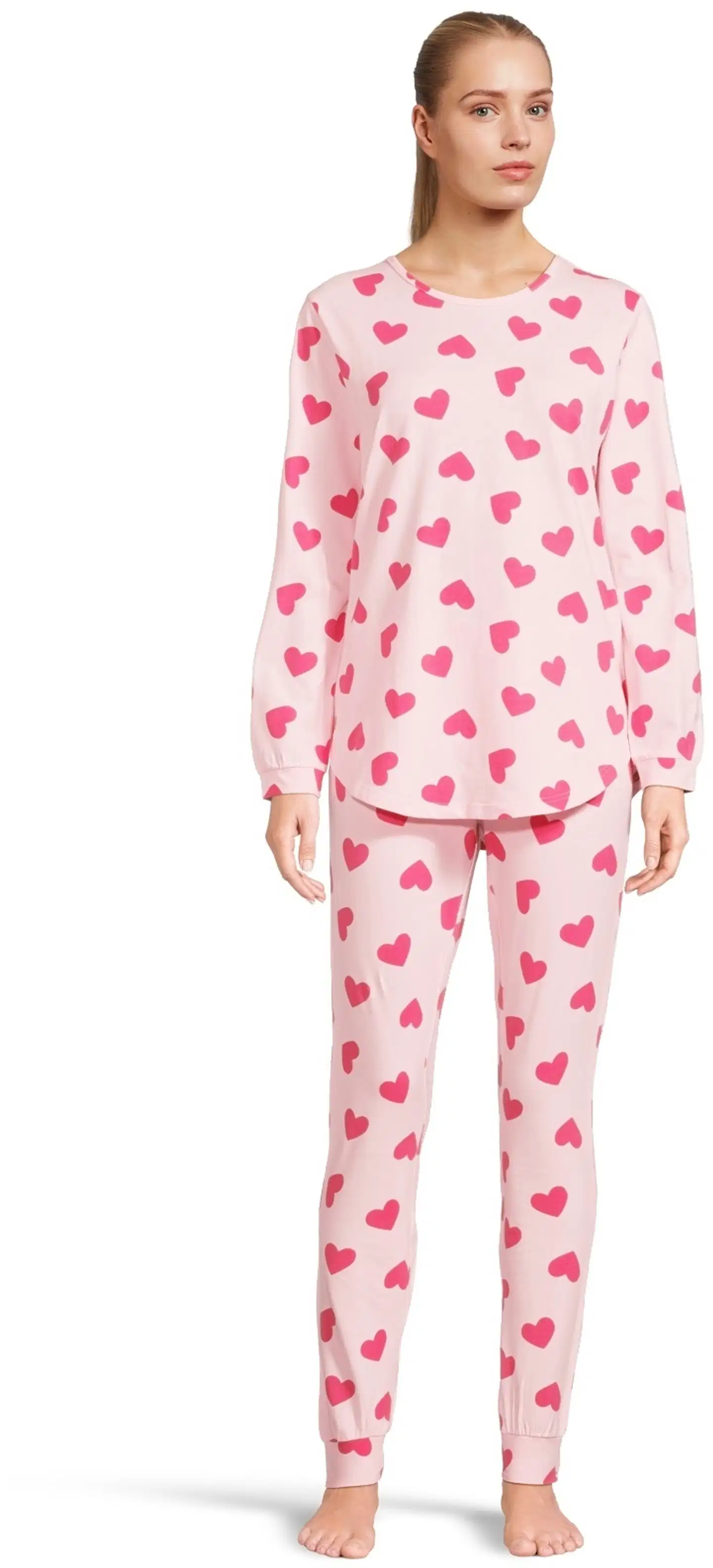 Actuelle naisten pyjama 212A382615 - Pink AOP - 1